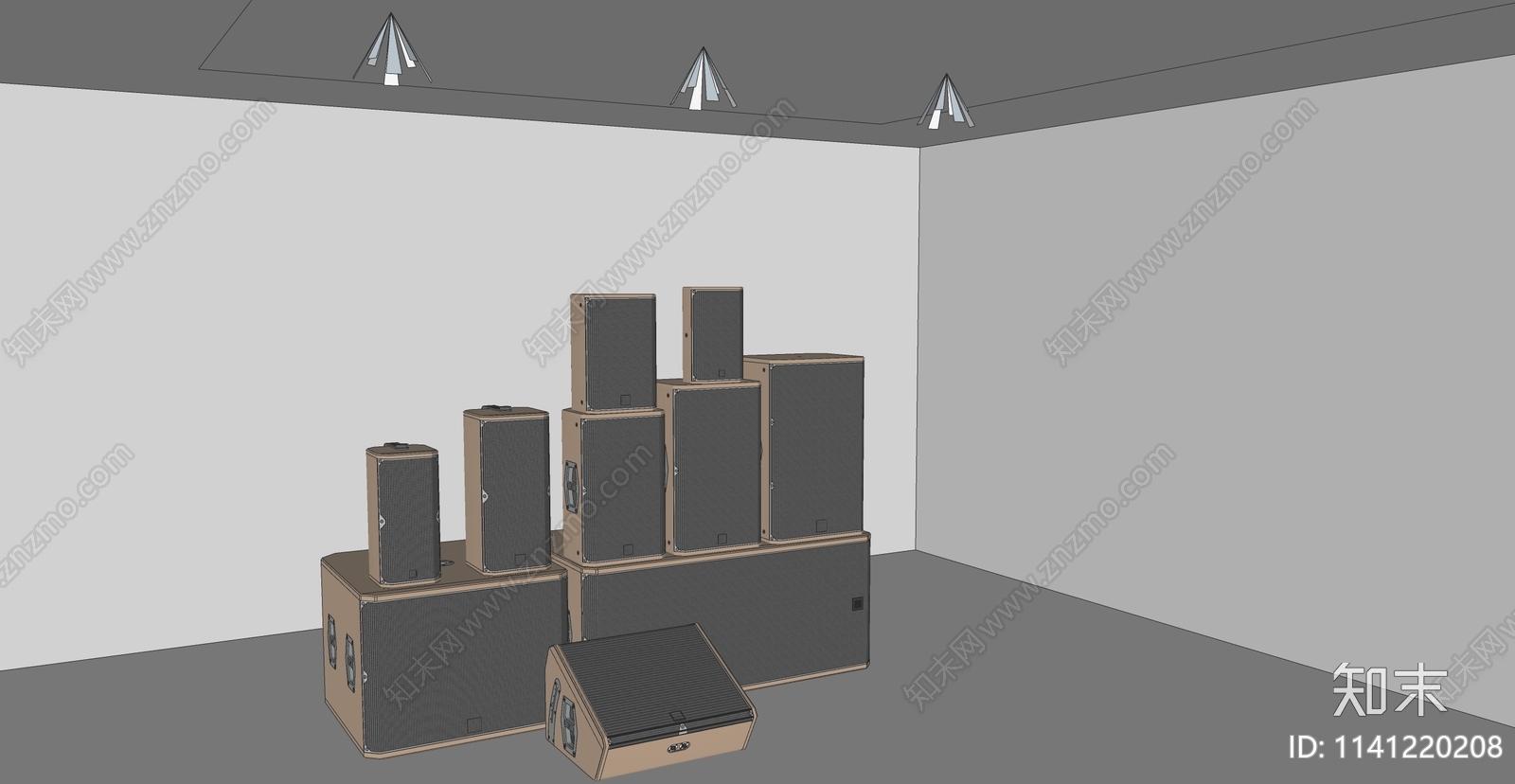 专业舞台音响SU模型下载【ID:1141220208】
