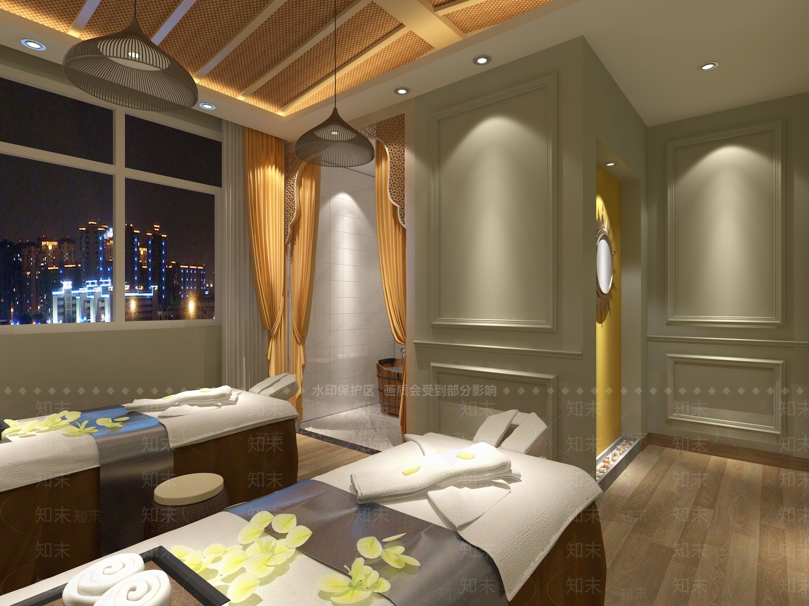 美式美容SPA店3D模型下载【ID:1141223822】