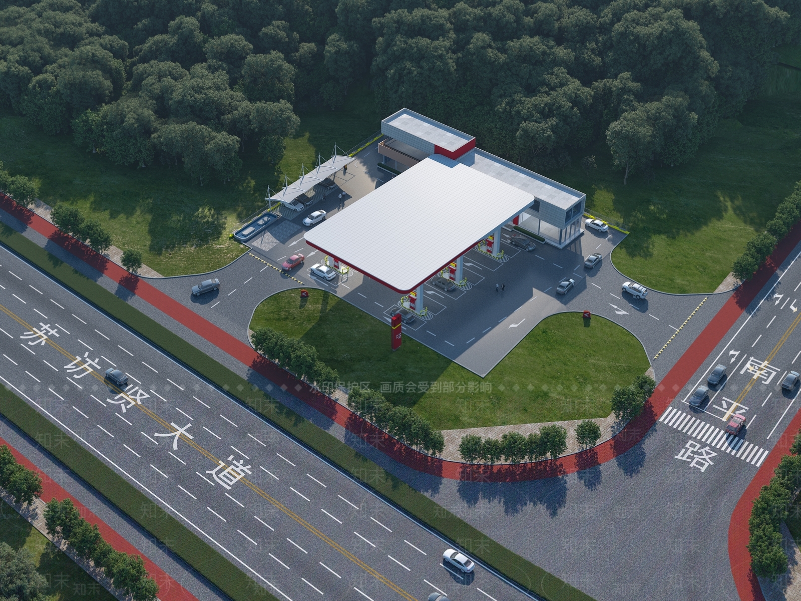 现代加油站3D模型下载【ID:1141224086】