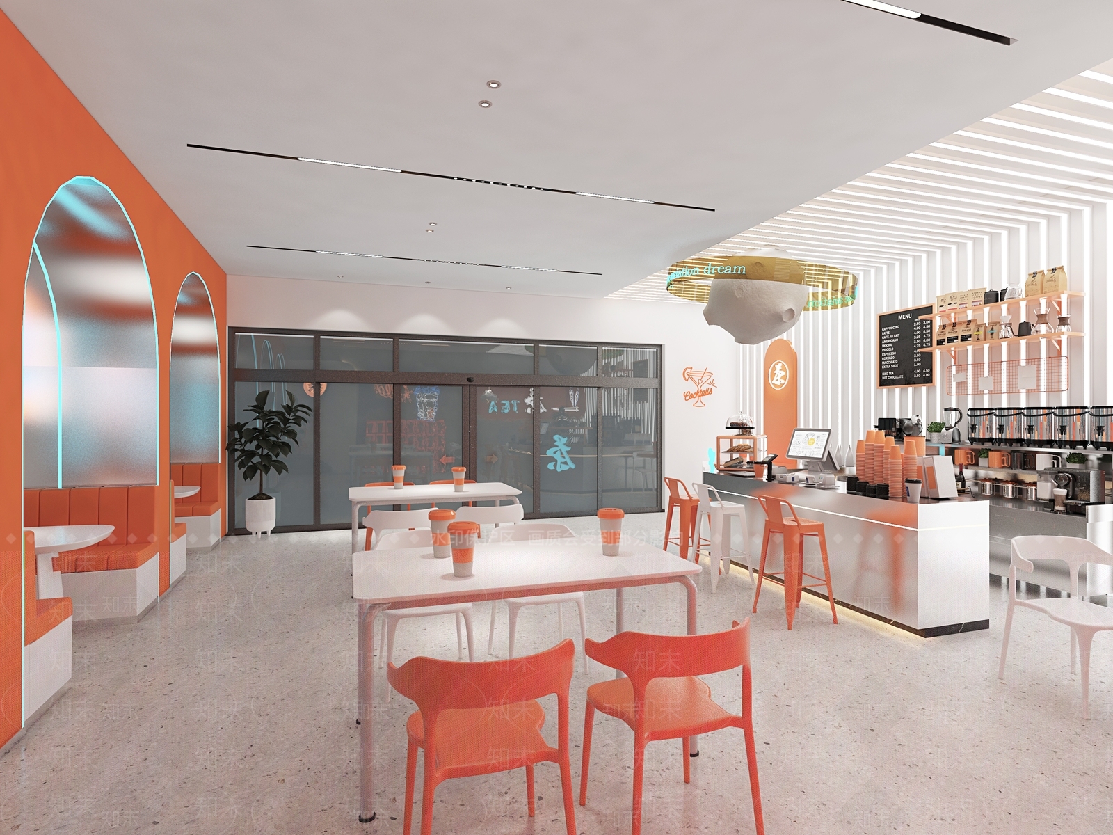 现代奶茶店3D模型下载【ID:1141225991】