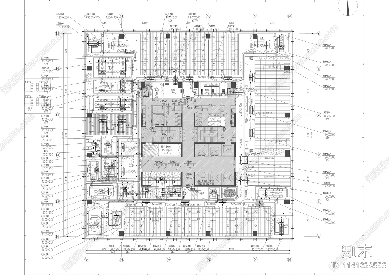 办公室空调cad施工图下载【ID:1141228556】