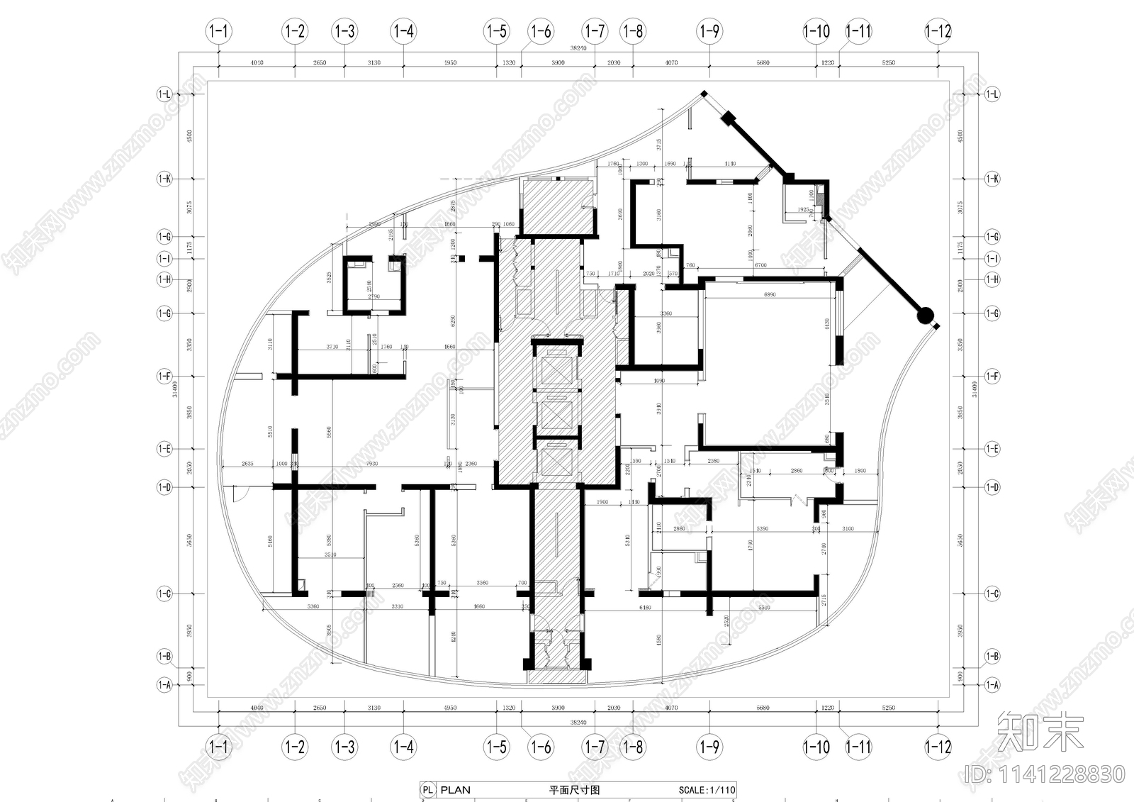 中铁建工程办公室室内装修全套cad施工图下载【ID:1141228830】