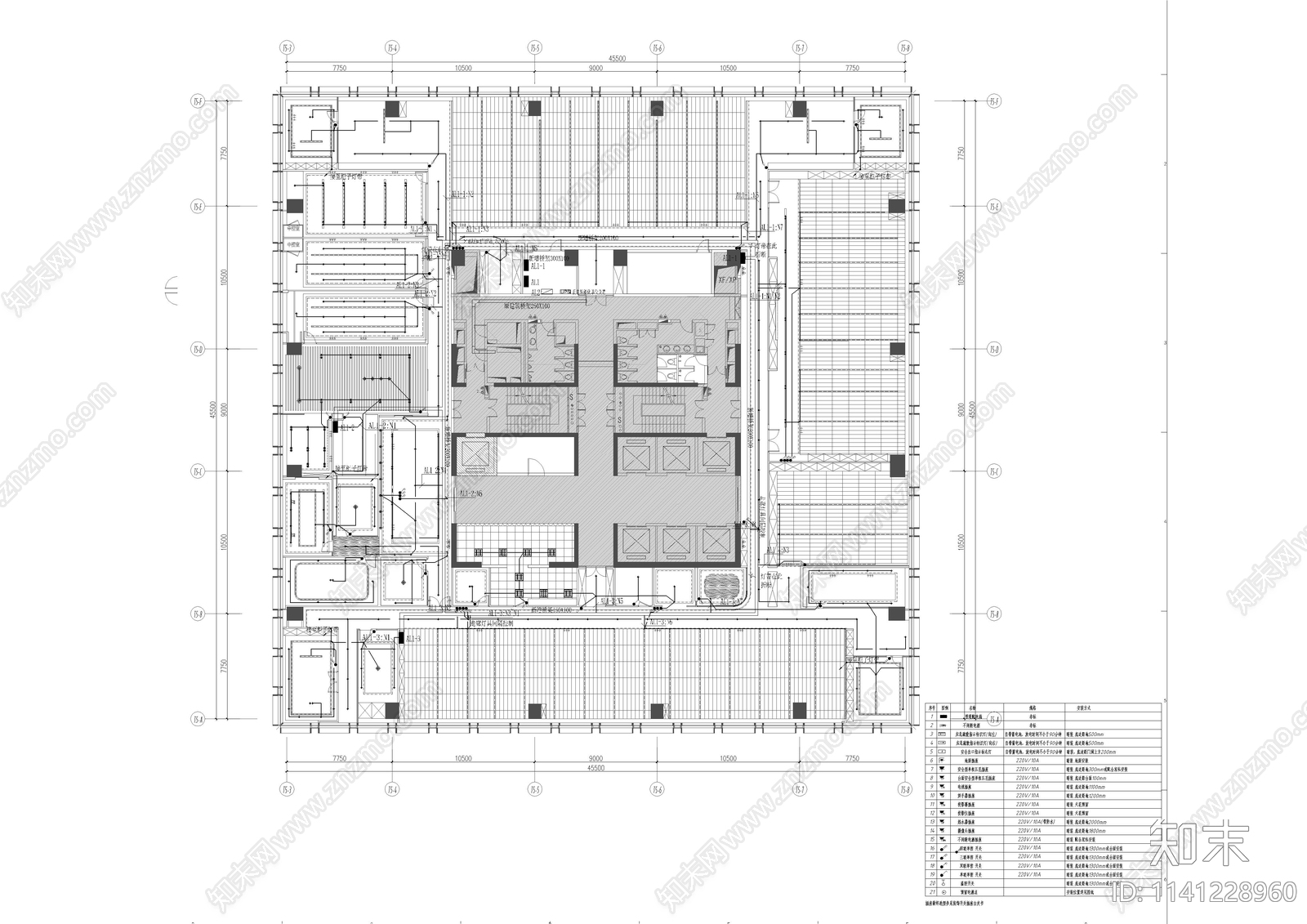 前海办公室电气cad施工图下载【ID:1141228960】