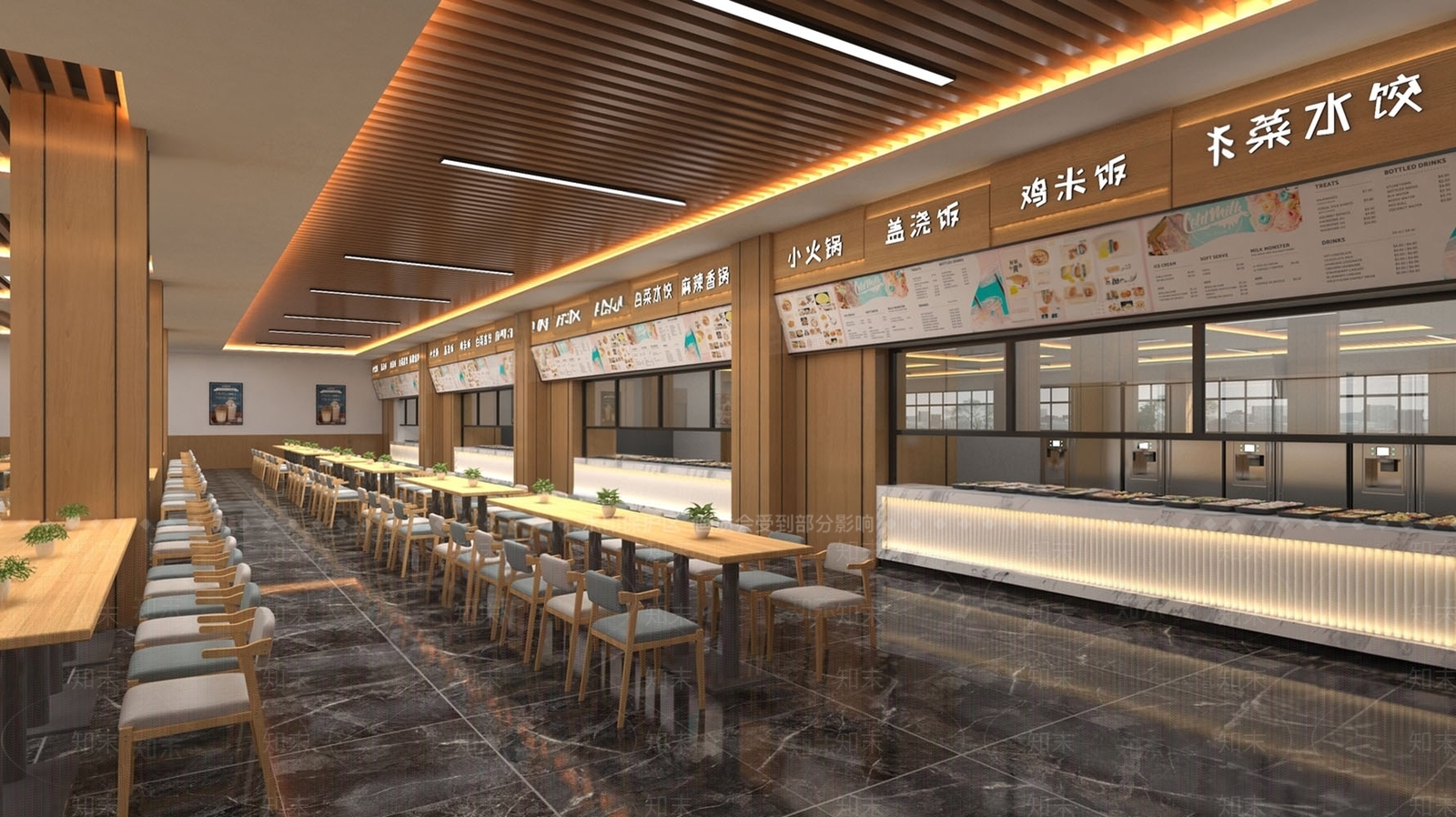 现代食堂SU模型下载【ID:1141240565】