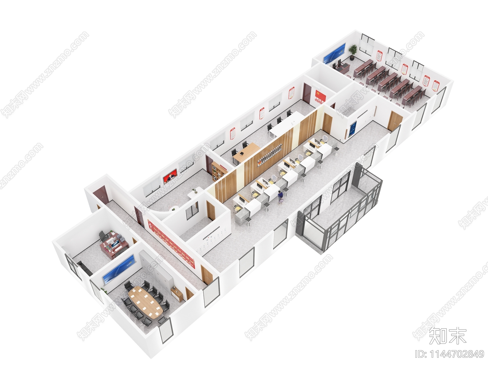 现代党群服务中心3D模型下载【ID:1144702849】