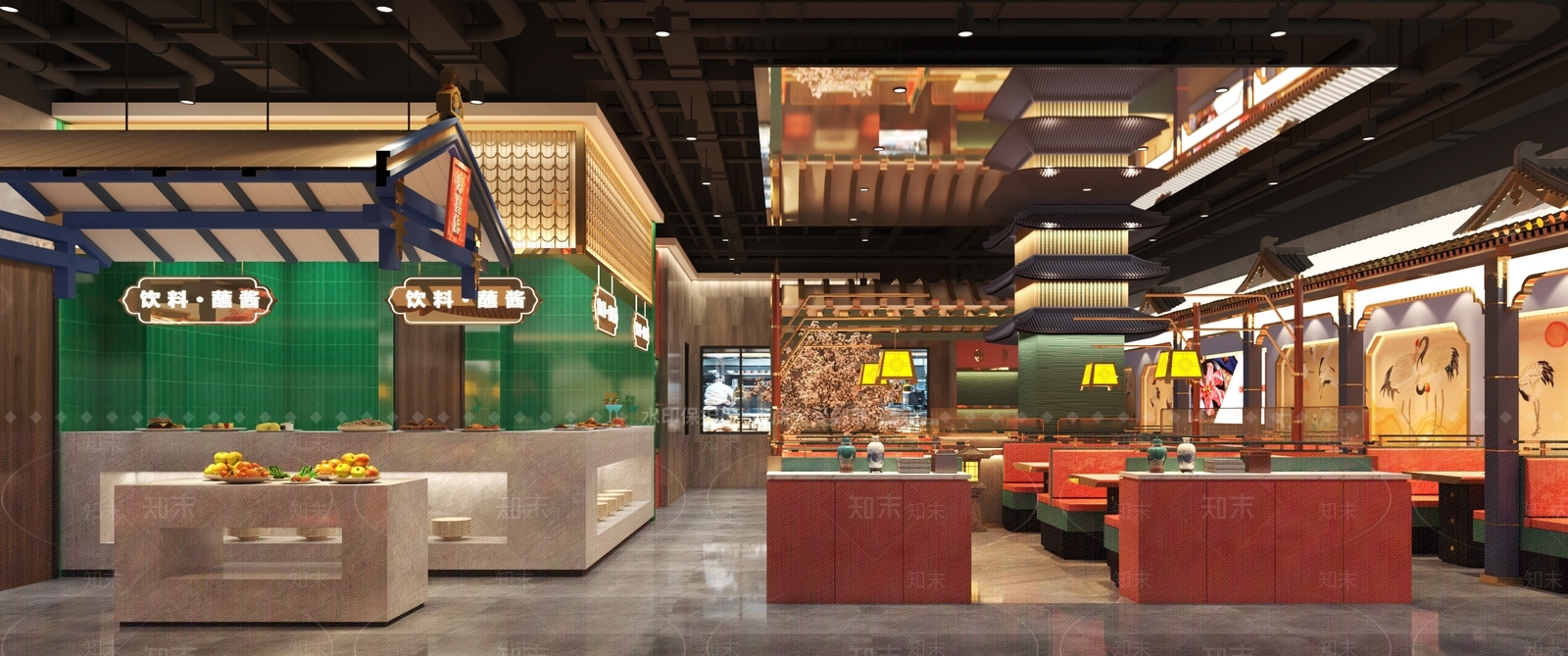 新中式其他餐饮空间3D模型下载【ID:1213917880】