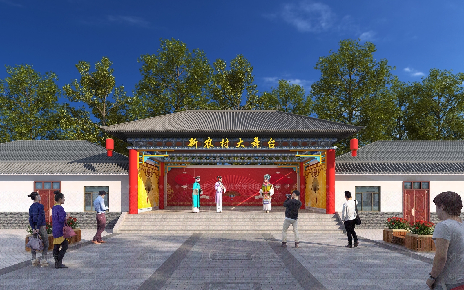 中式百姓大舞台SU模型下载【ID:1141248269】