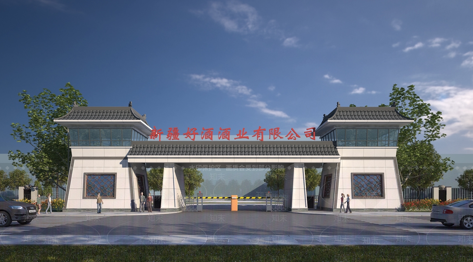 新中式厂房大门SU模型下载【ID:1141248902】