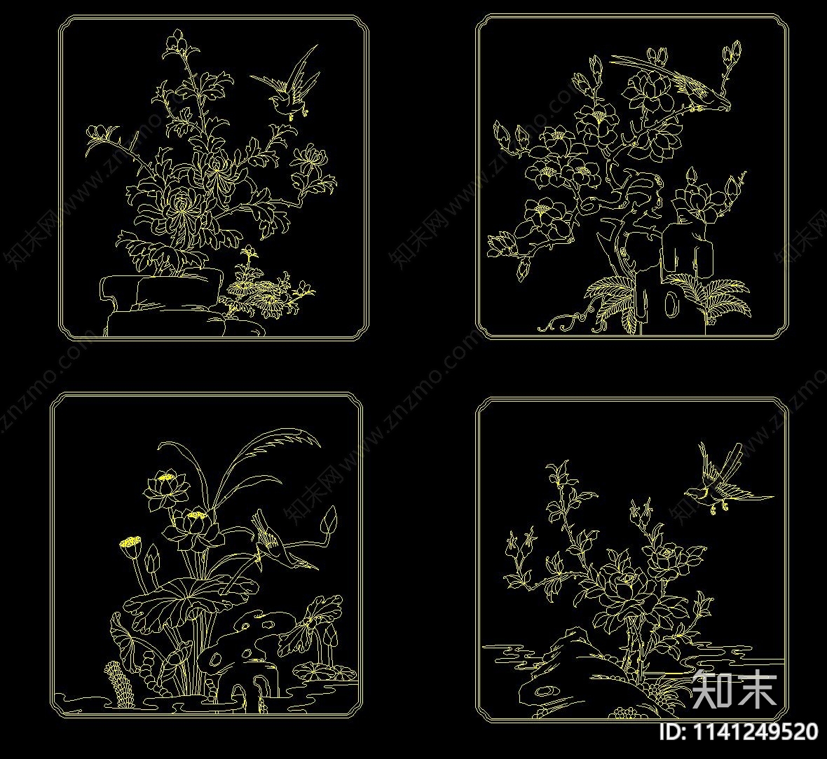 中式花纹图案施工图下载【ID:1141249520】