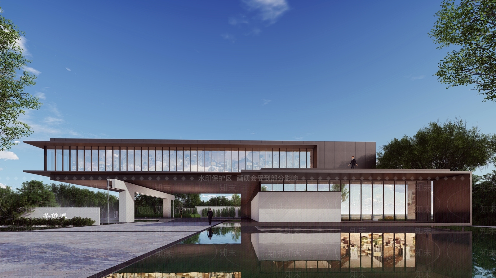 现代售楼处建筑SU模型下载【ID:1141249638】