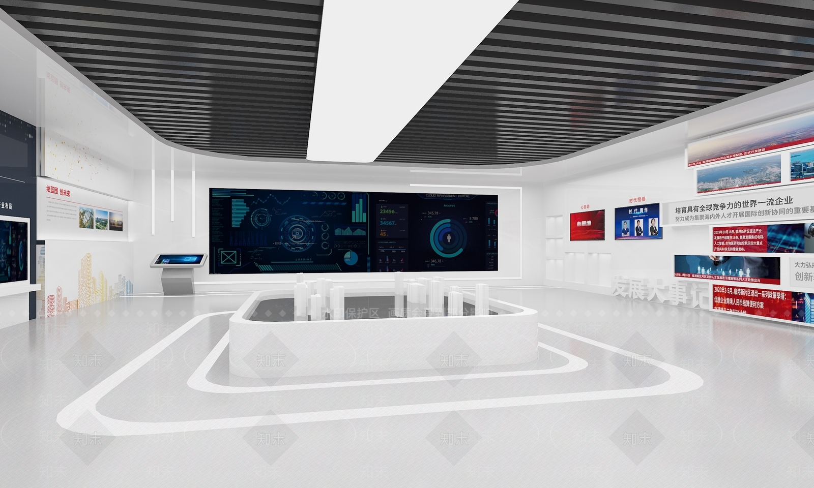 现代党建展厅SU模型下载【ID:1141250095】