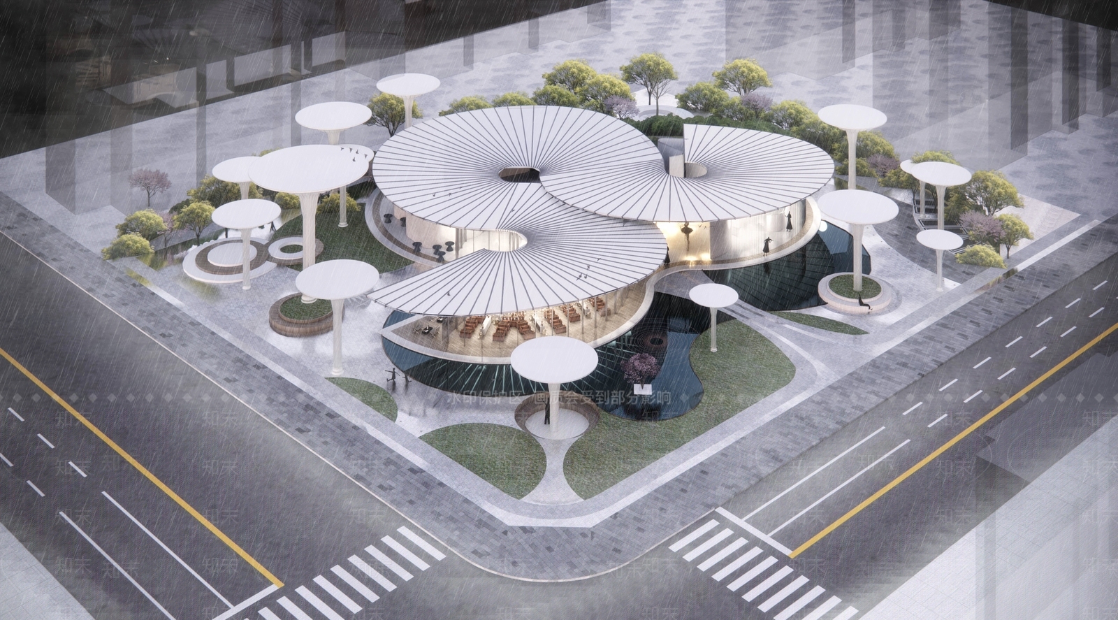售楼处建筑SU模型精品下载_SketchUp模型_知末网
