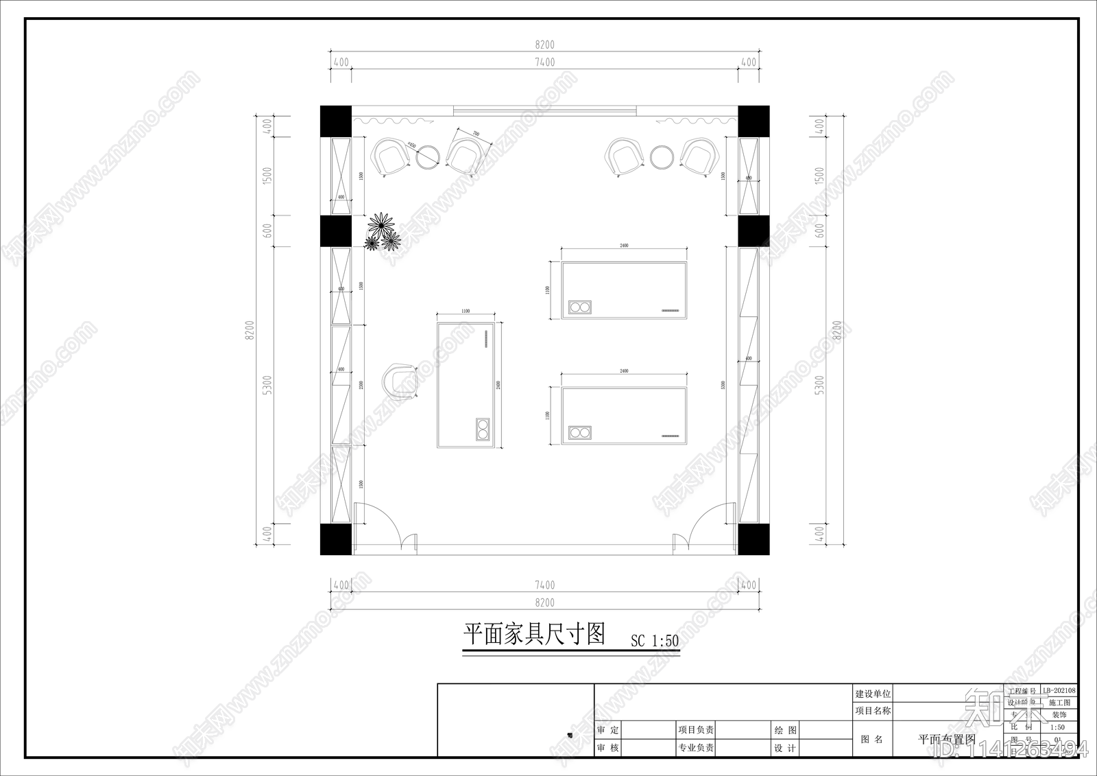 书画室cad施工图下载【ID:1141263494】