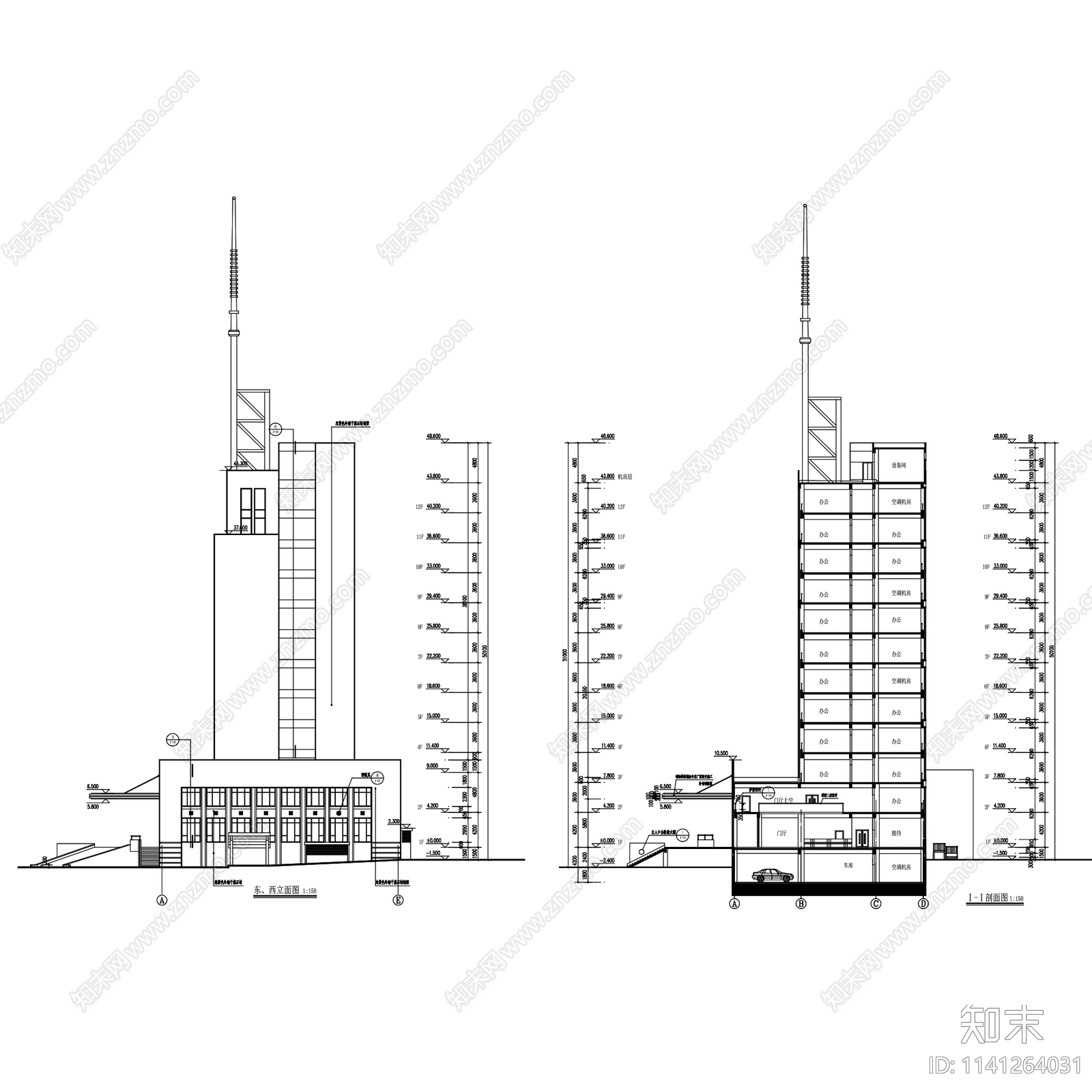 呼和浩特交警指挥中心建筑全套cad施工图下载【ID:1141264031】