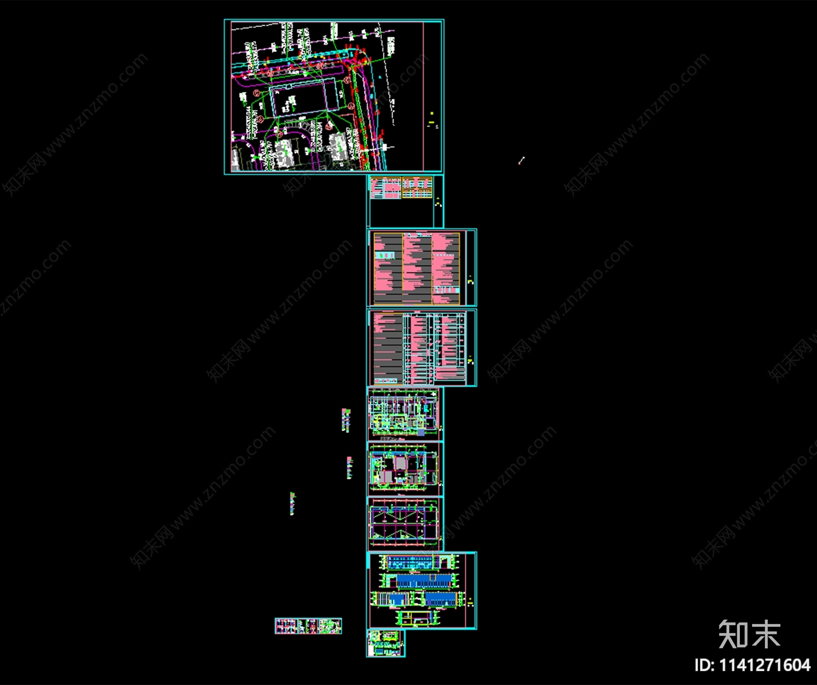 现代售楼处建筑cad施工图下载【ID:1141271604】