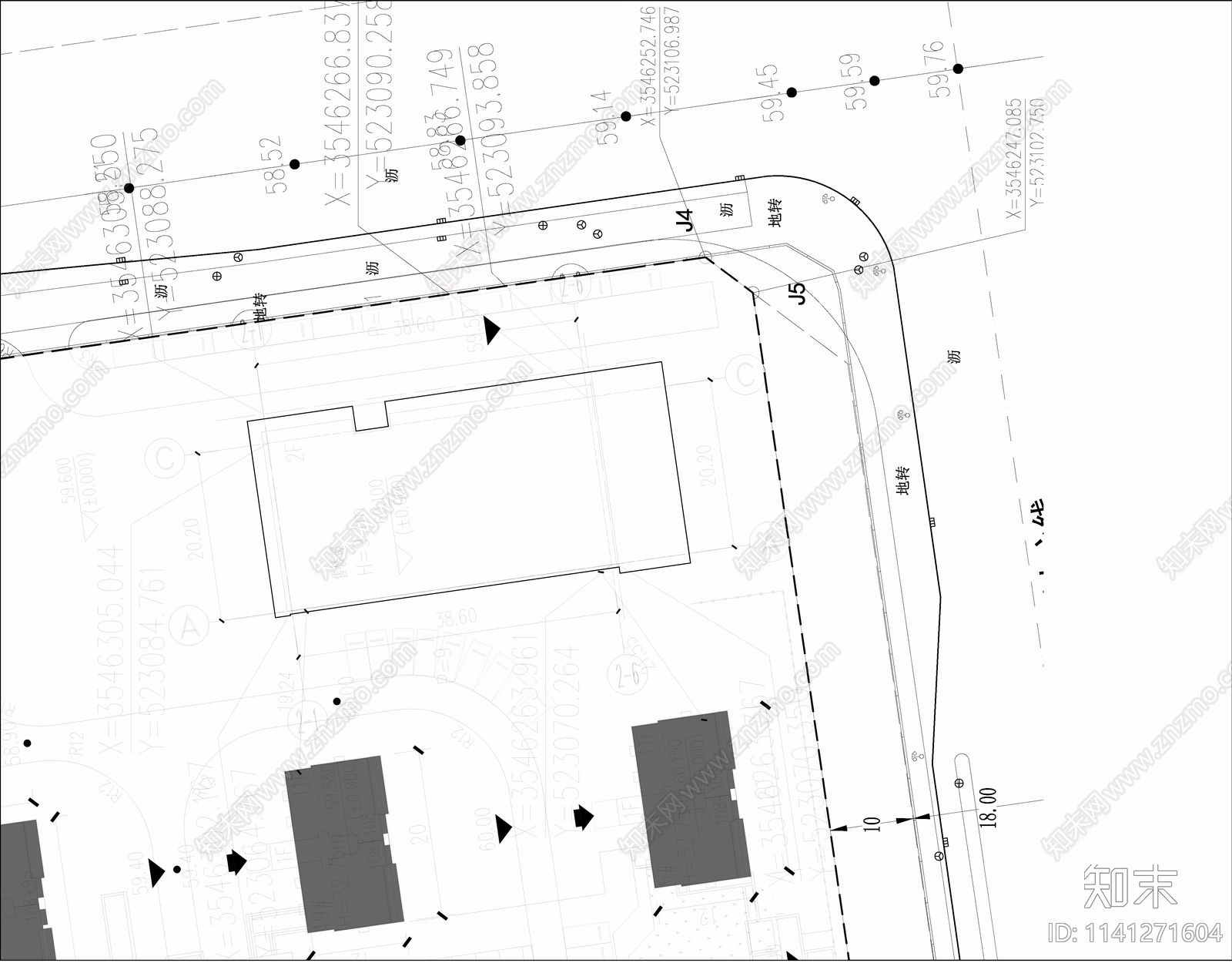 现代售楼处建筑cad施工图下载【ID:1141271604】