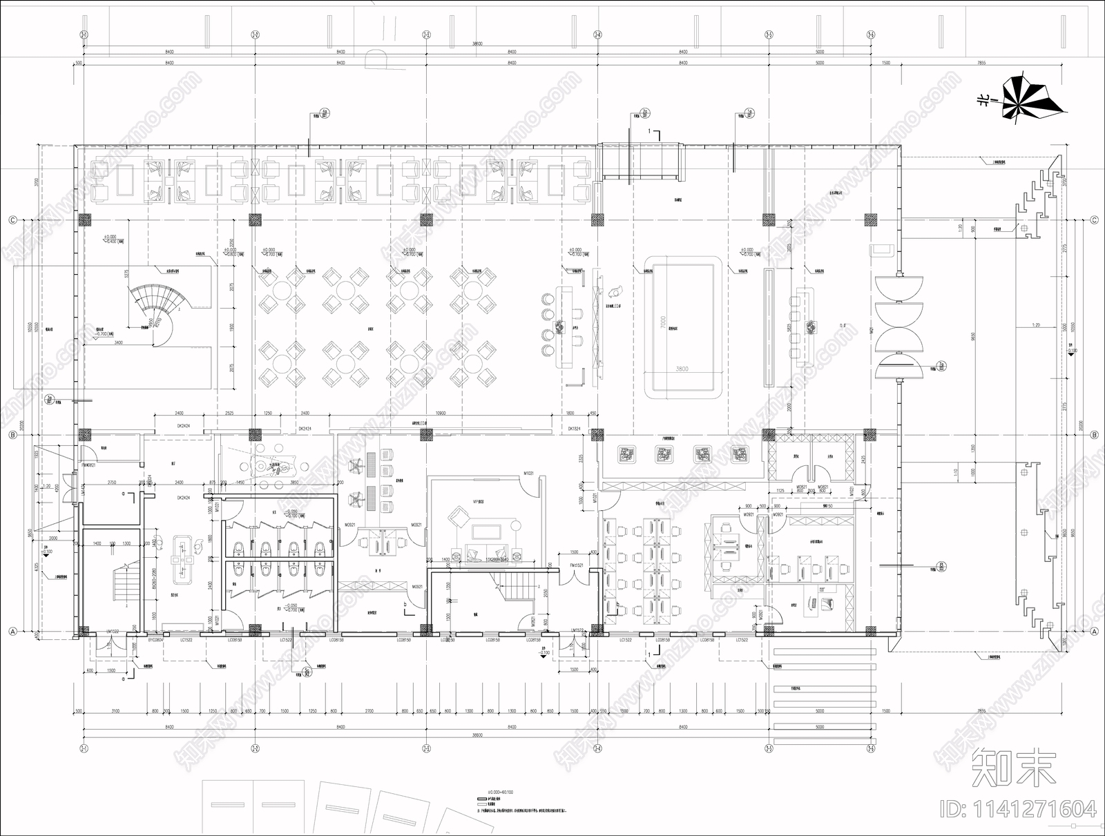 现代售楼处建筑cad施工图下载【ID:1141271604】