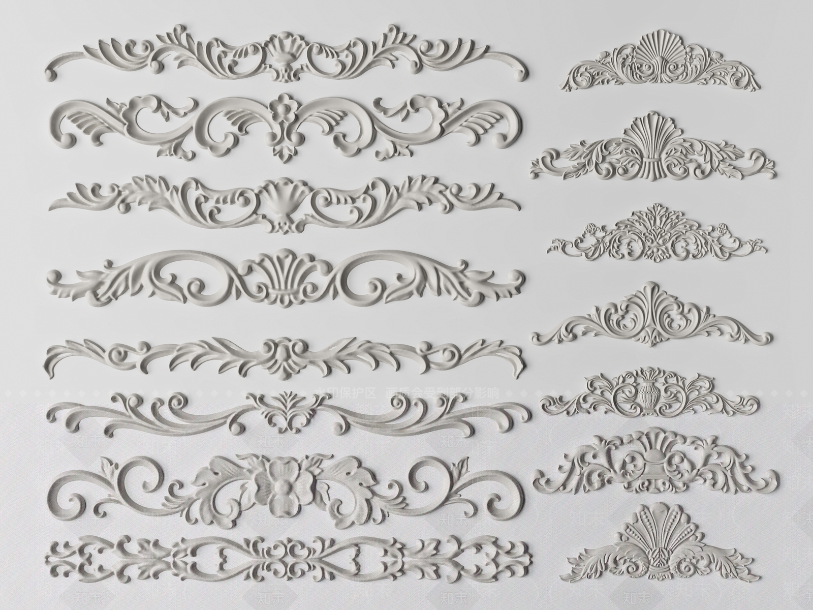 简欧石膏雕花SU模型下载【ID:1141272161】