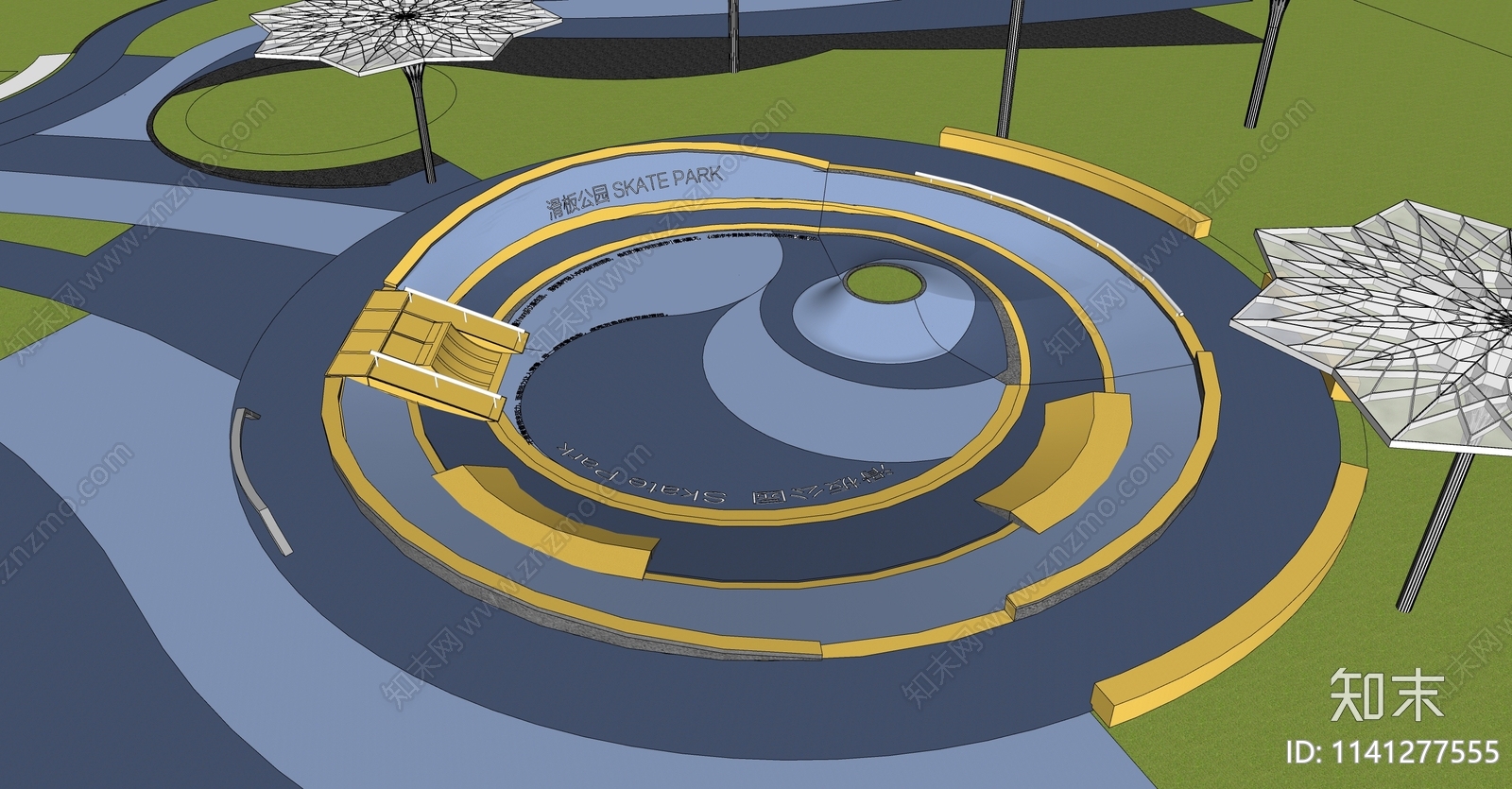 现代滑板乐园SU模型下载【ID:1141277555】