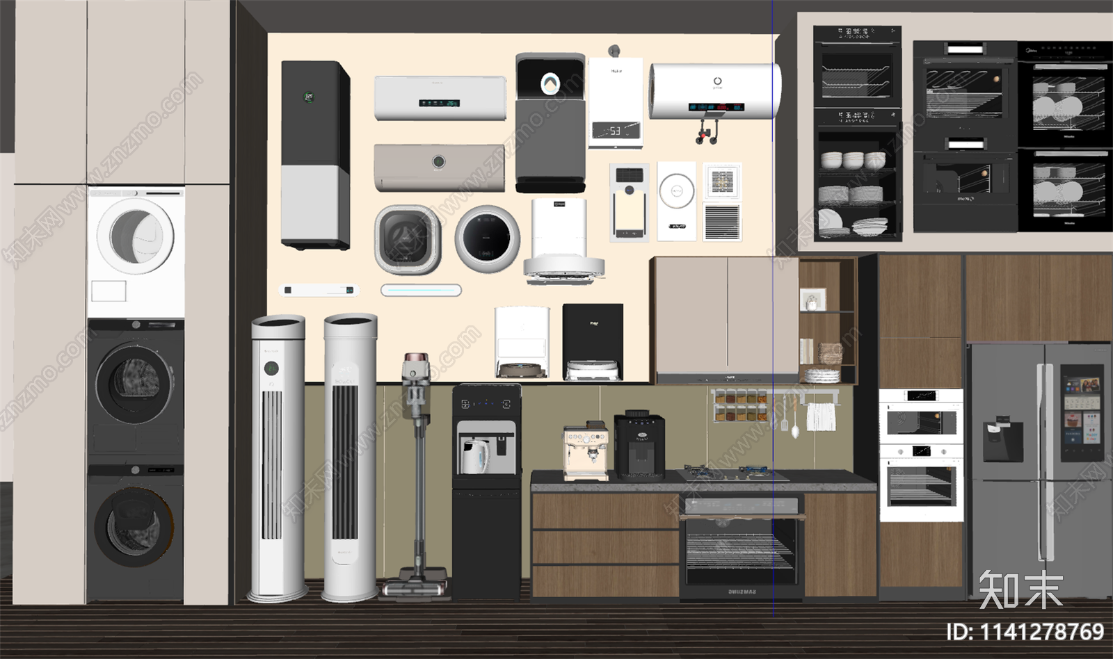 家电组合SU模型下载【ID:1141278769】