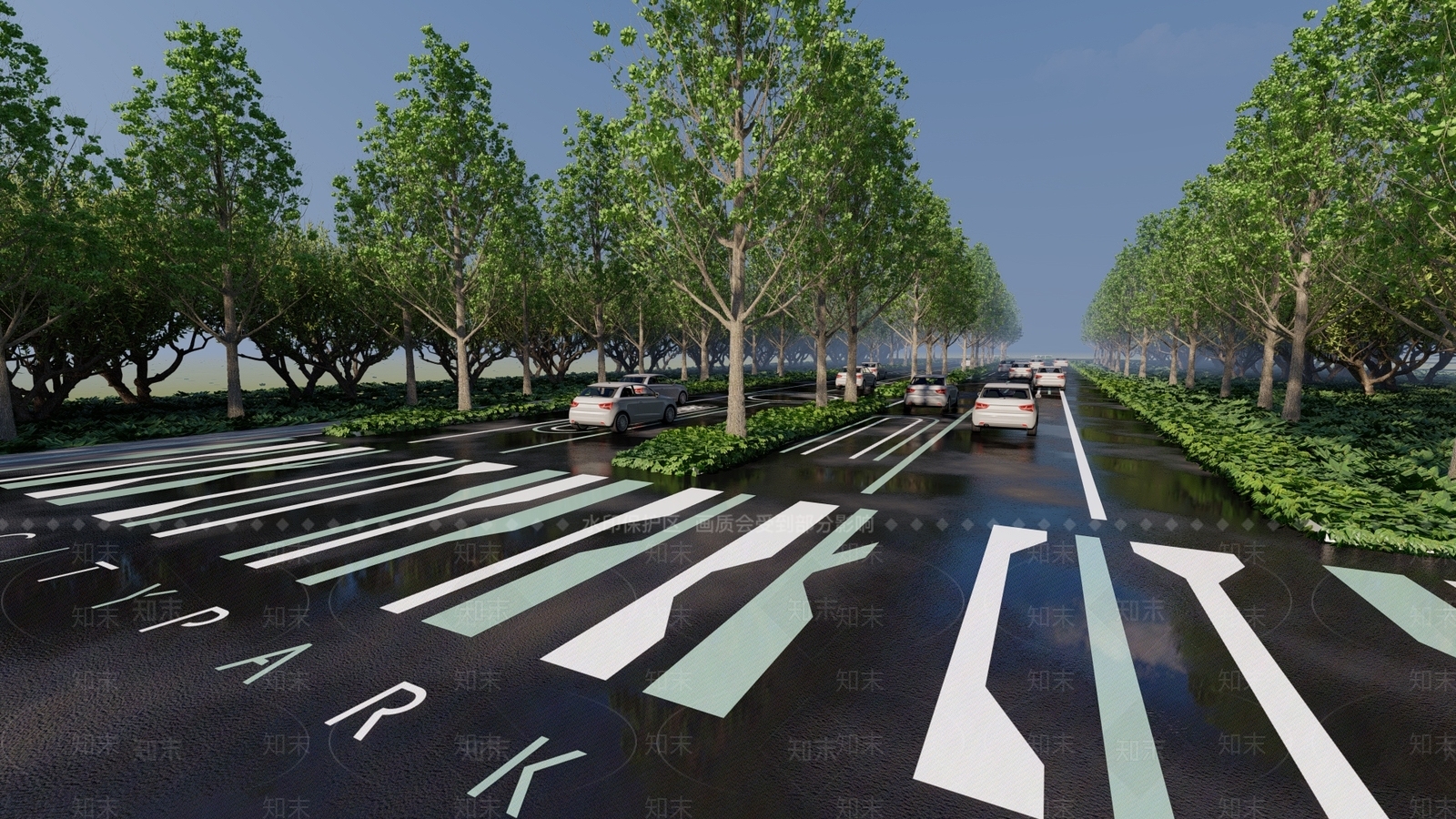 现代市政道路景观SU模型下载【ID:1141278728】