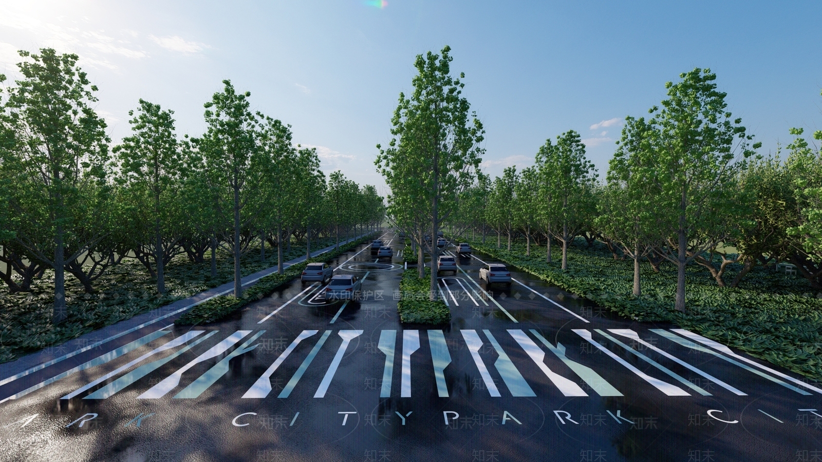 现代市政道路景观SU模型下载【ID:1141278728】