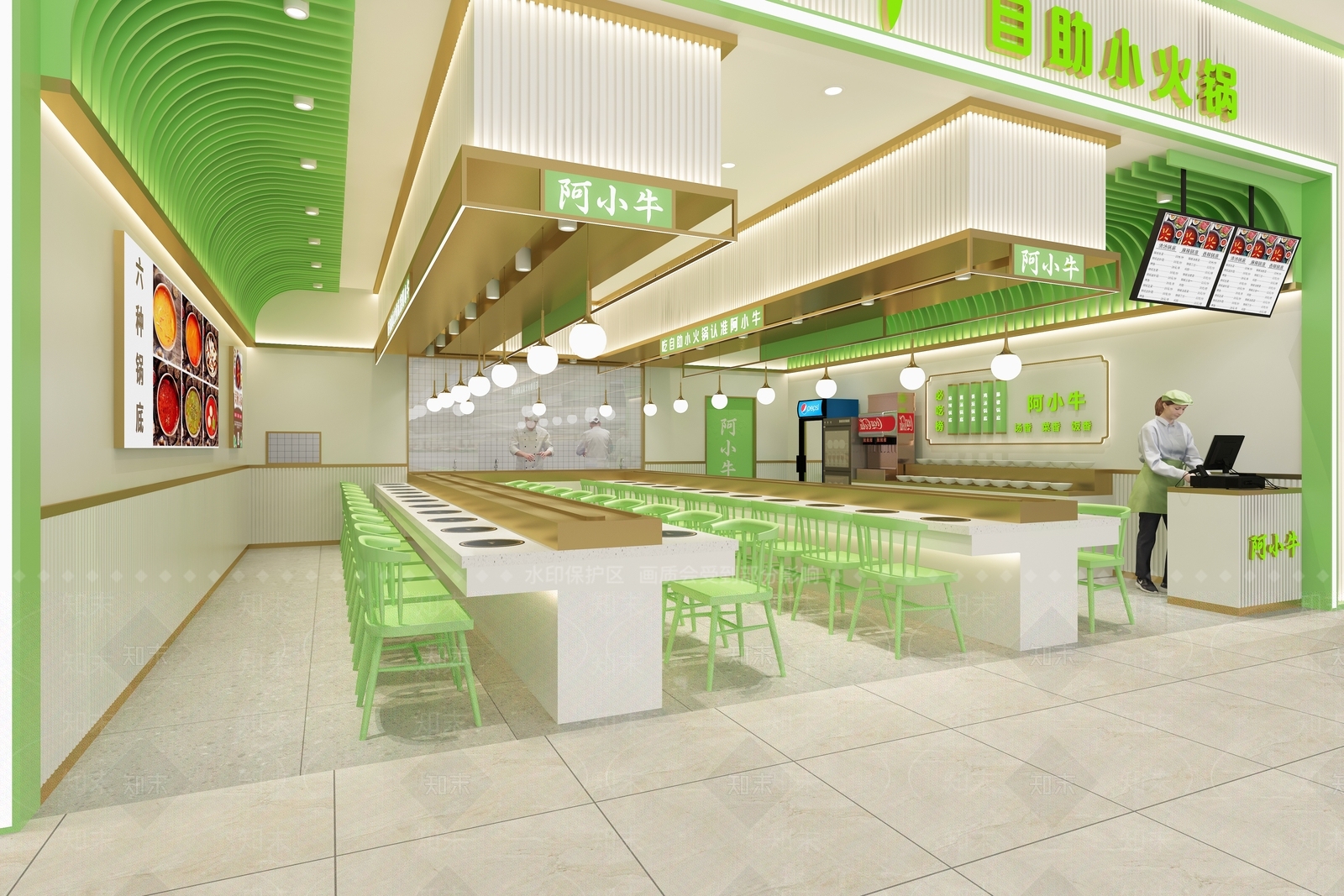 现代火锅店3D模型下载【ID:1141281066】