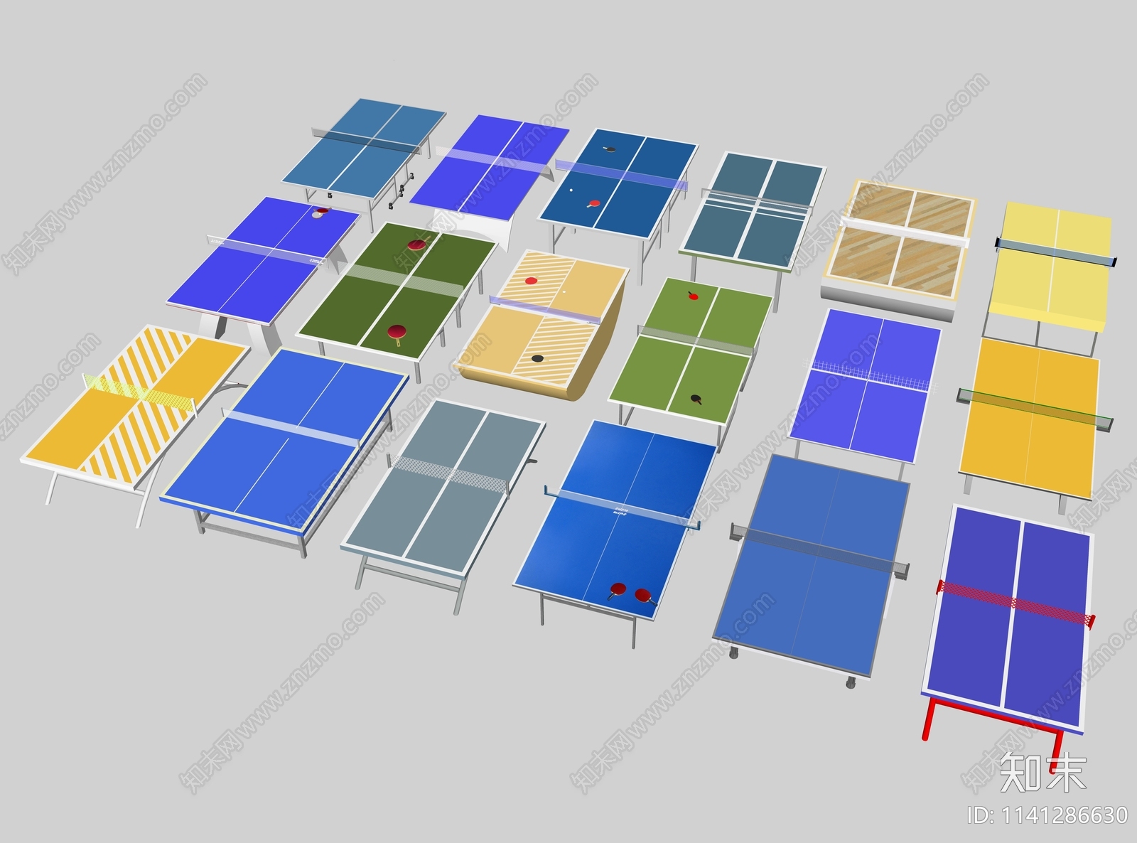 乒乓球桌SU模型下载【ID:1141286630】