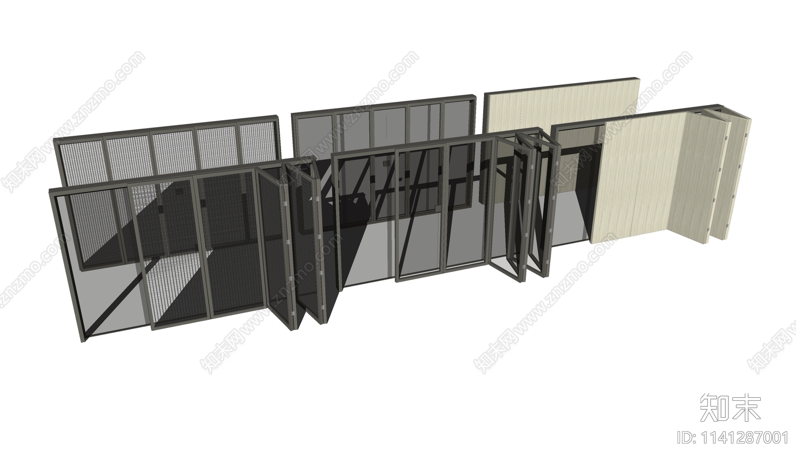 现代折叠门SU模型下载【ID:1141287001】