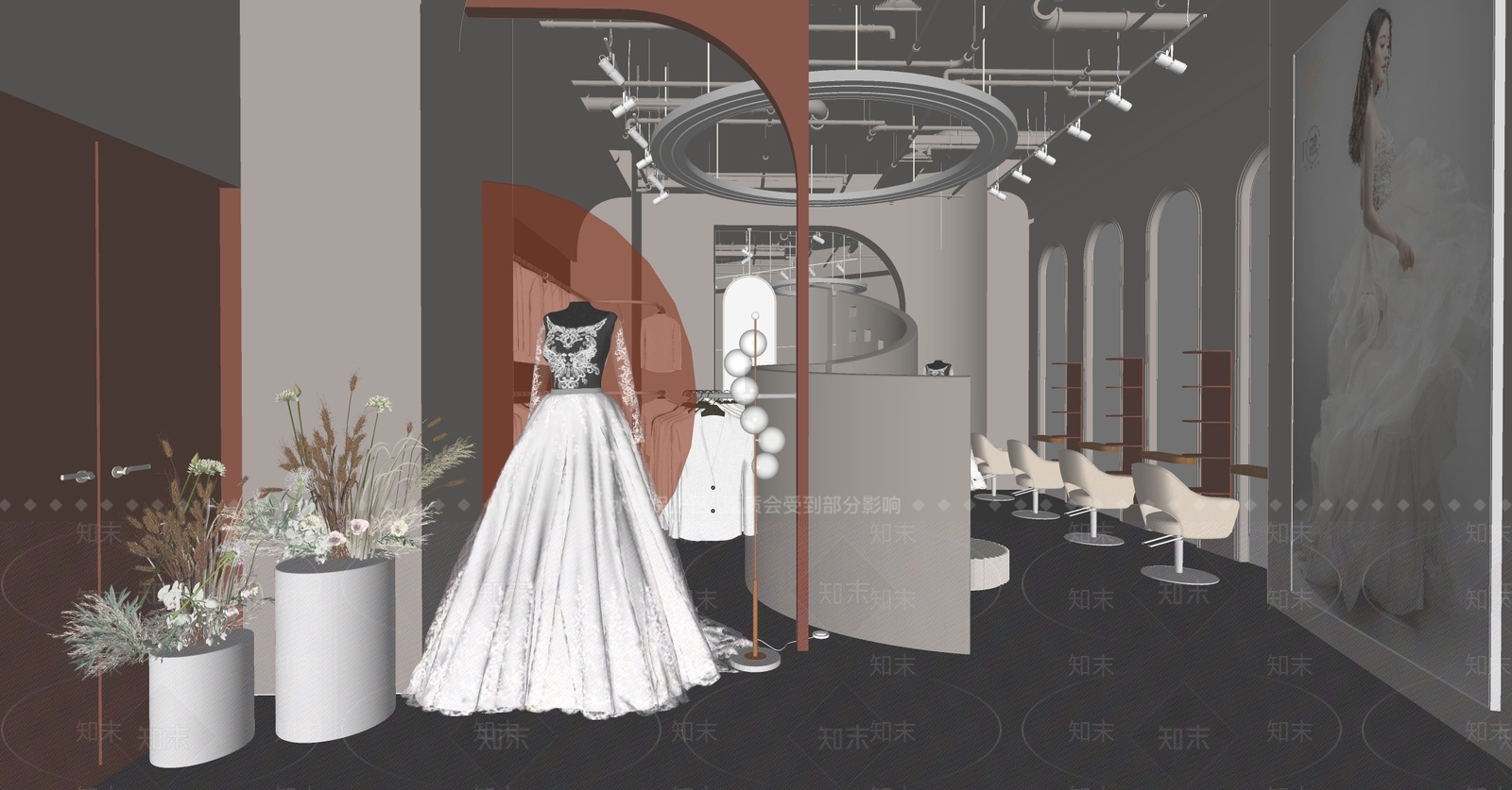 现代婚纱摄影店SU模型下载【ID:1141292657】