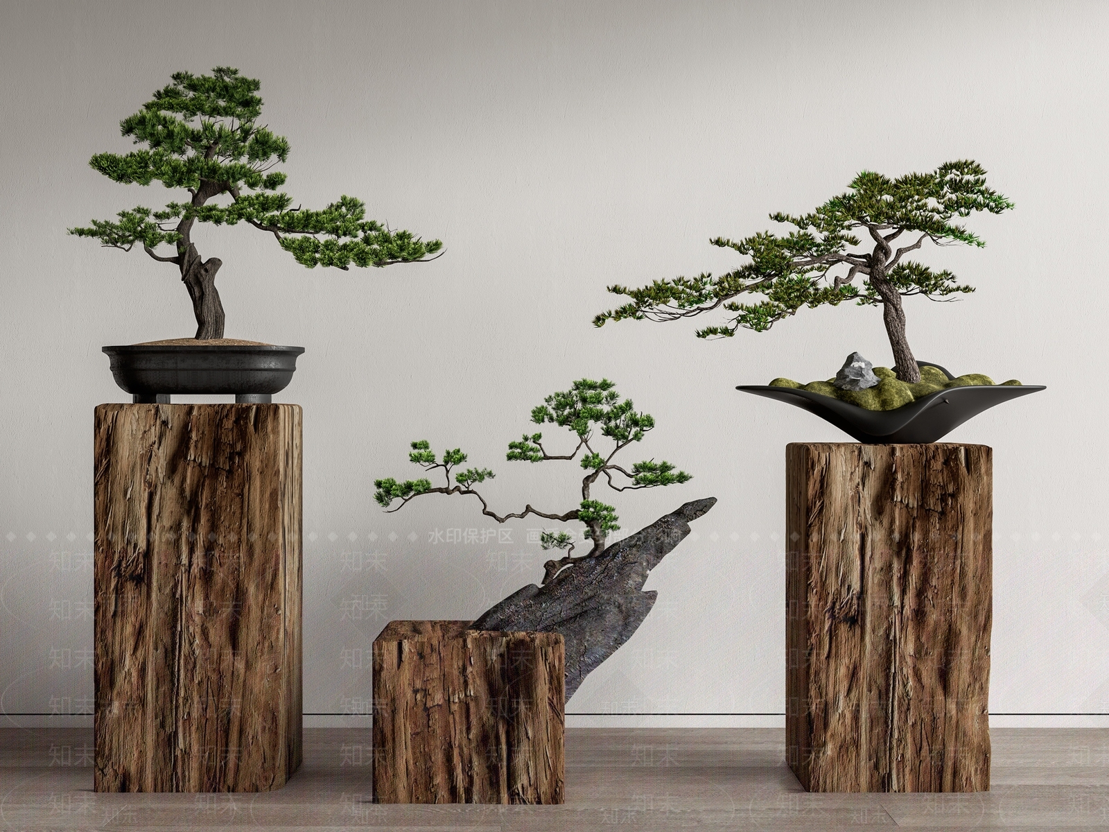 松树盆栽SU模型下载【ID:1141293064】