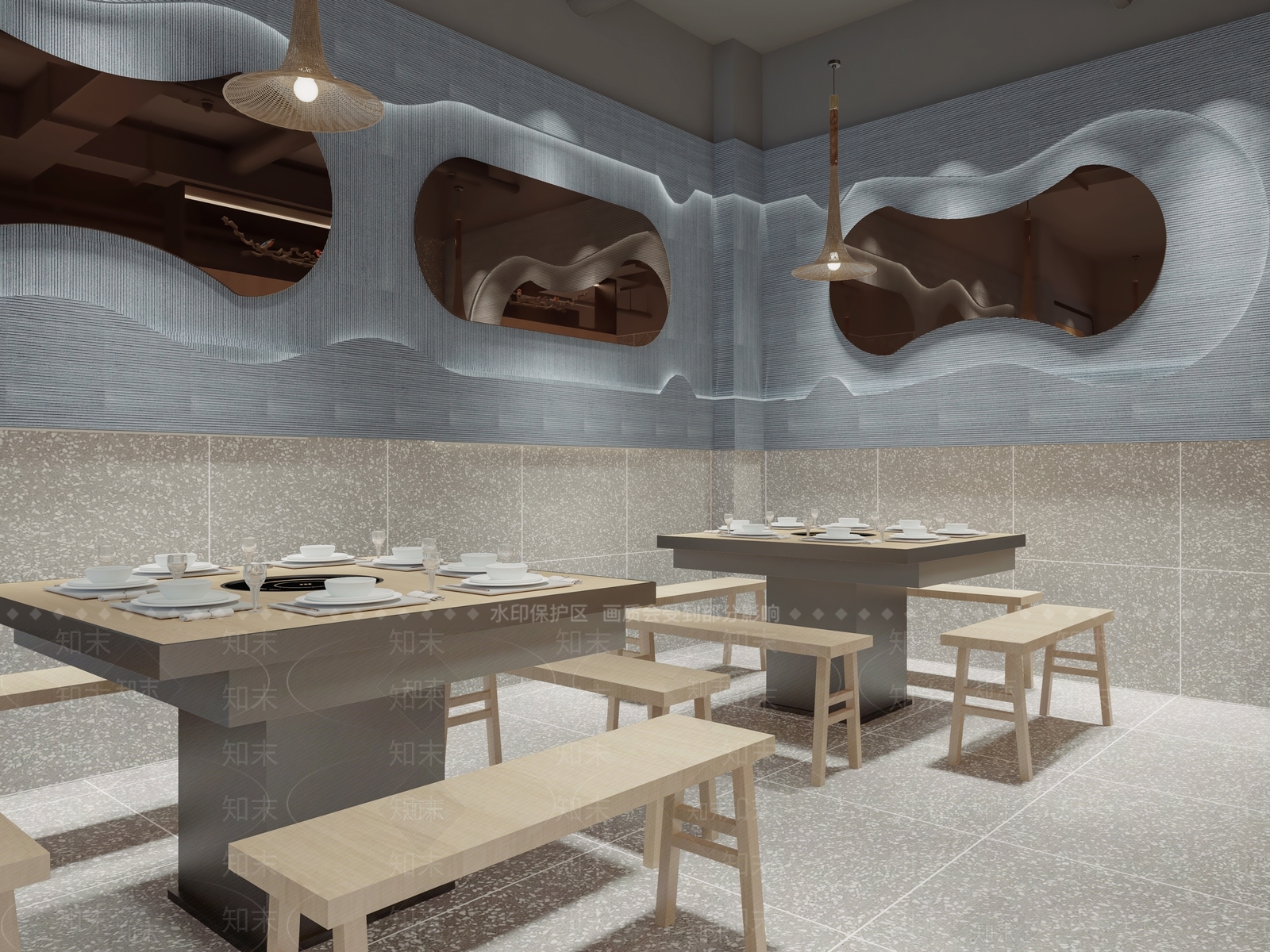 新中式火锅店3D模型下载【ID:1141532749】