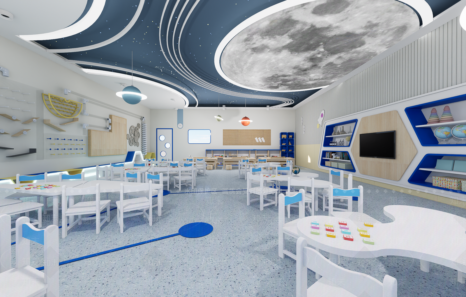 现代幼儿园科学教室3D模型下载【ID:1141334760】