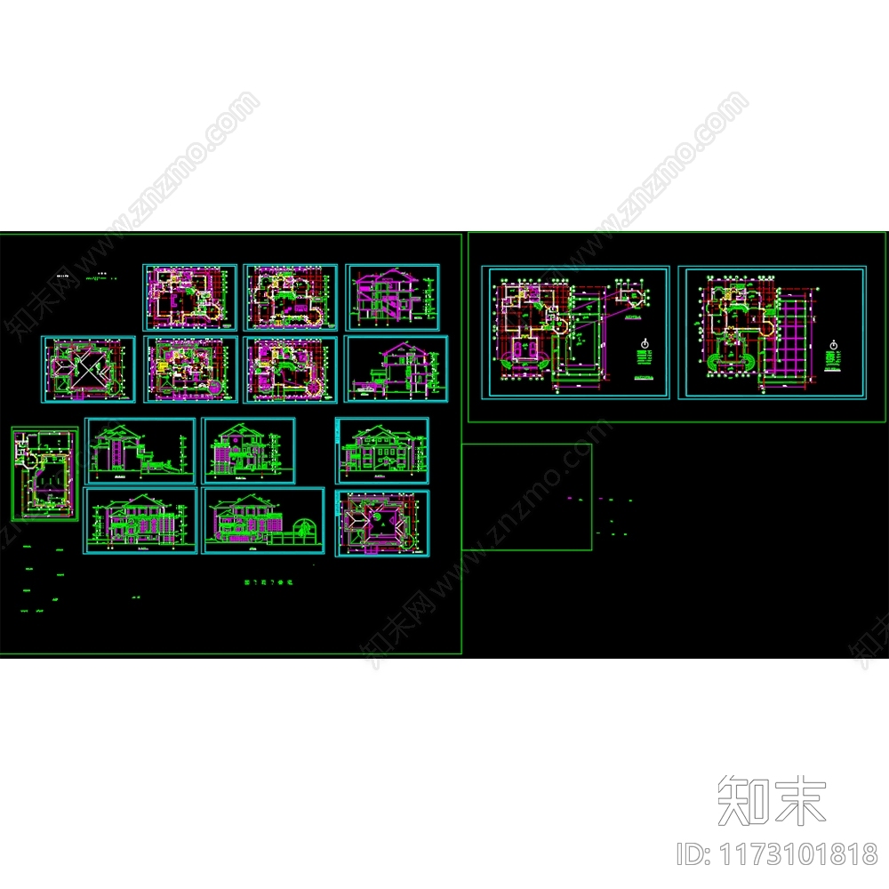 建筑平面图cad施工图下载【ID:1173101818】