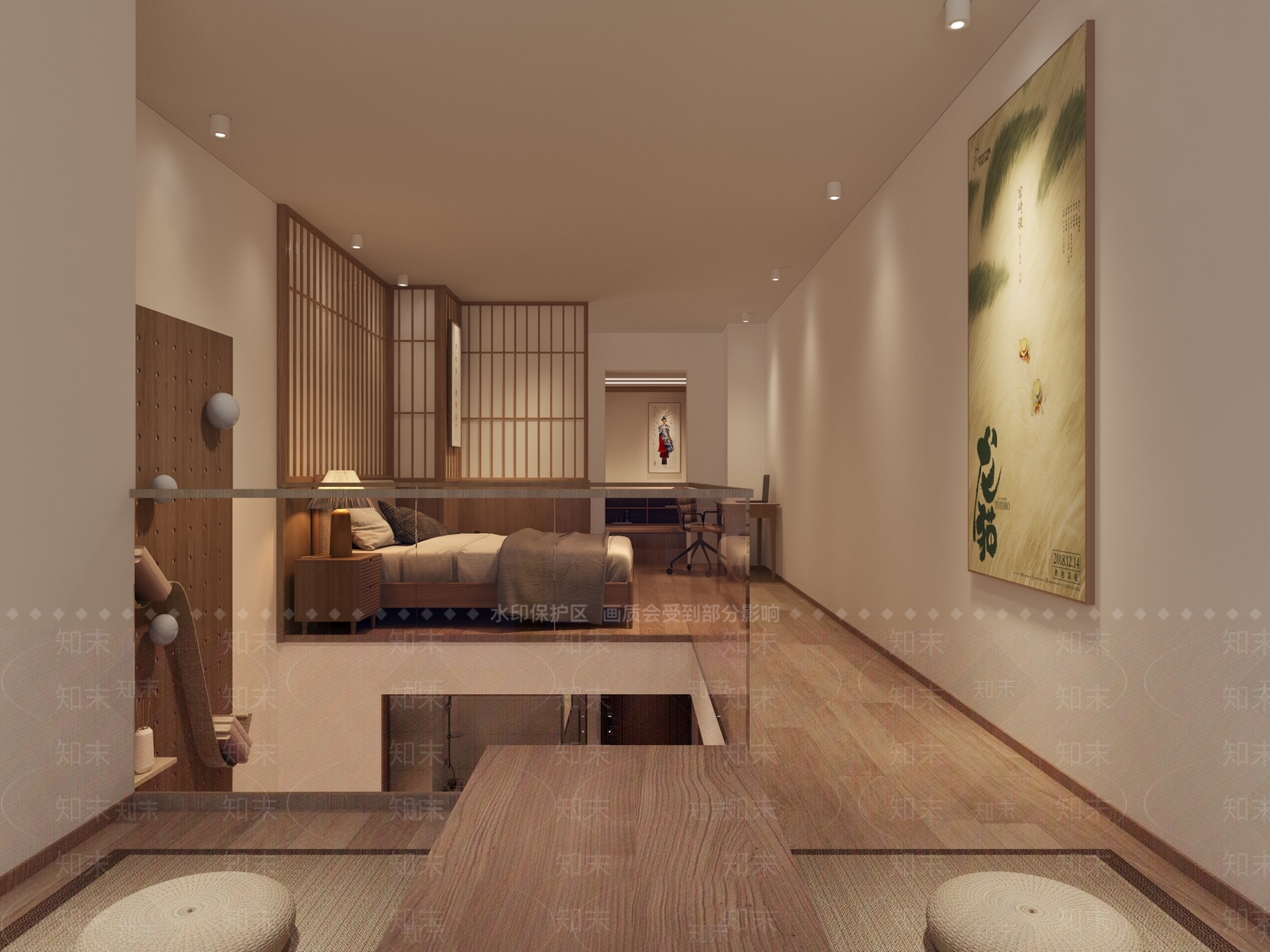 日式LOFT民宿3D模型下载【ID:1141310999】_知末3d模型网