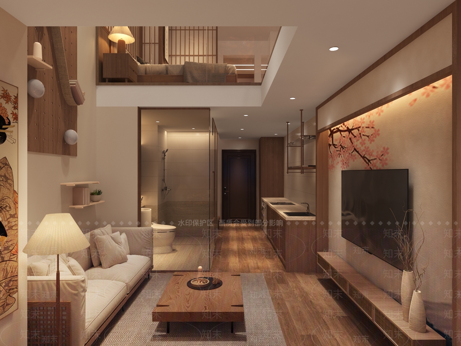 日式LOFT民宿3D模型下载【ID:1141310999】_知末3d模型网