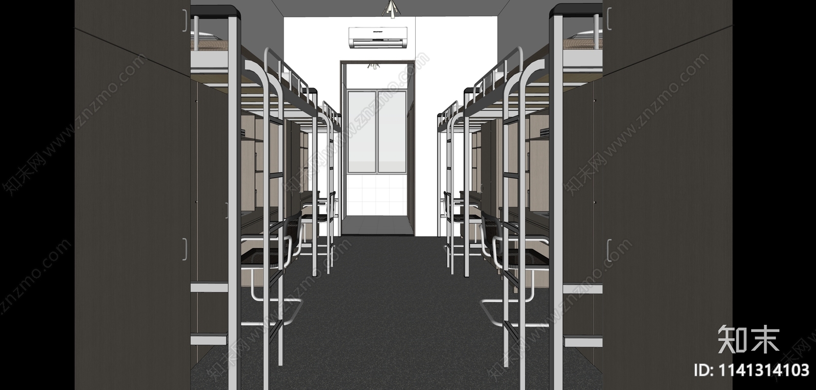 现代学校宿舍SU模型下载【ID:1141314103】