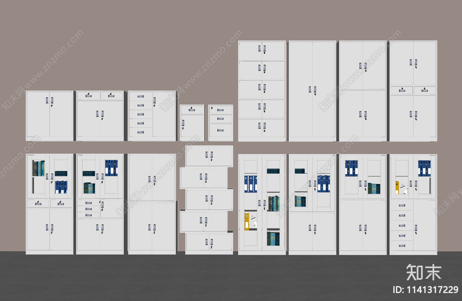 现代办公文件柜SU模型下载【ID:1141317229】