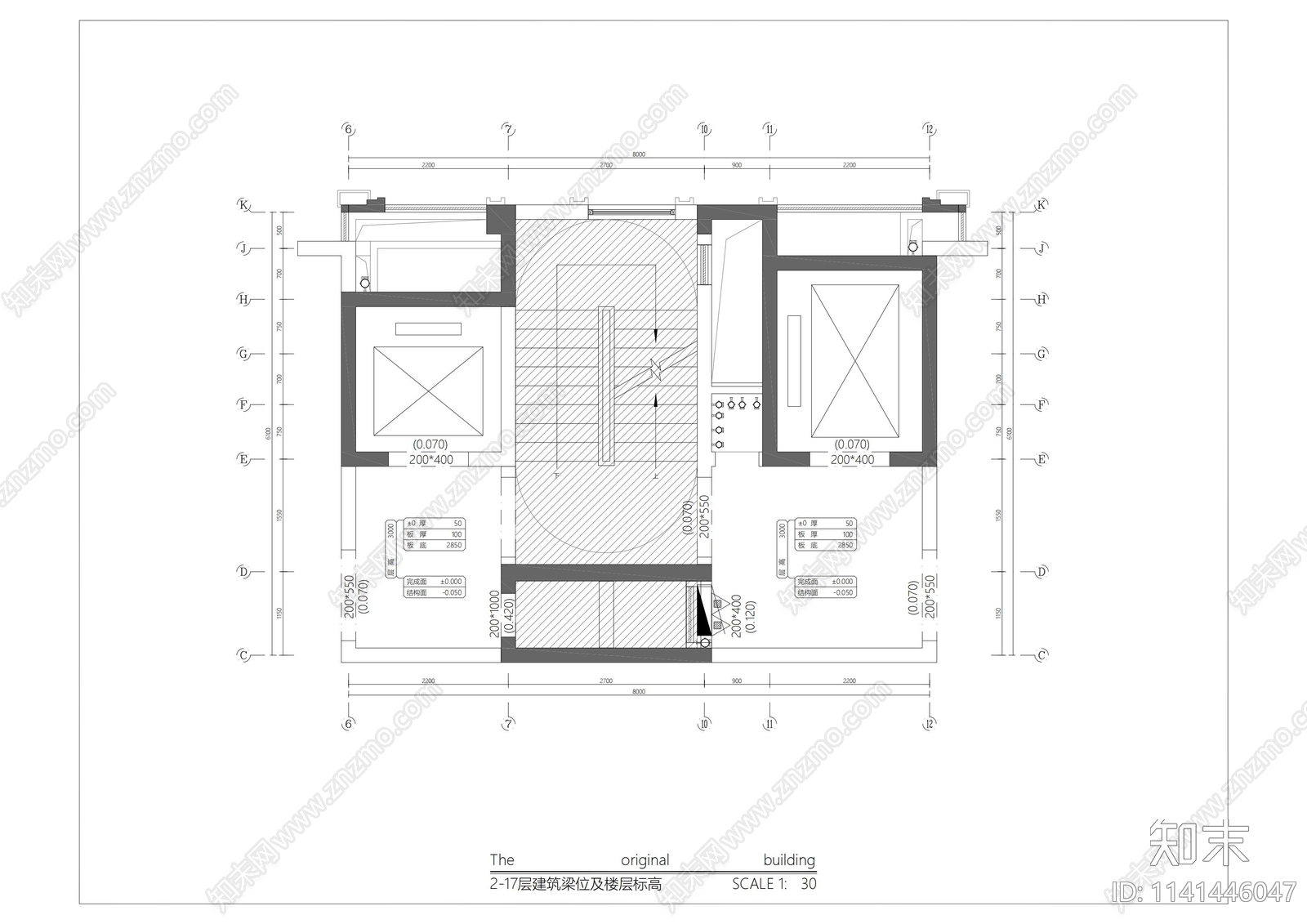 住宅公区大堂室内装修cad施工图下载【ID:1141446047】