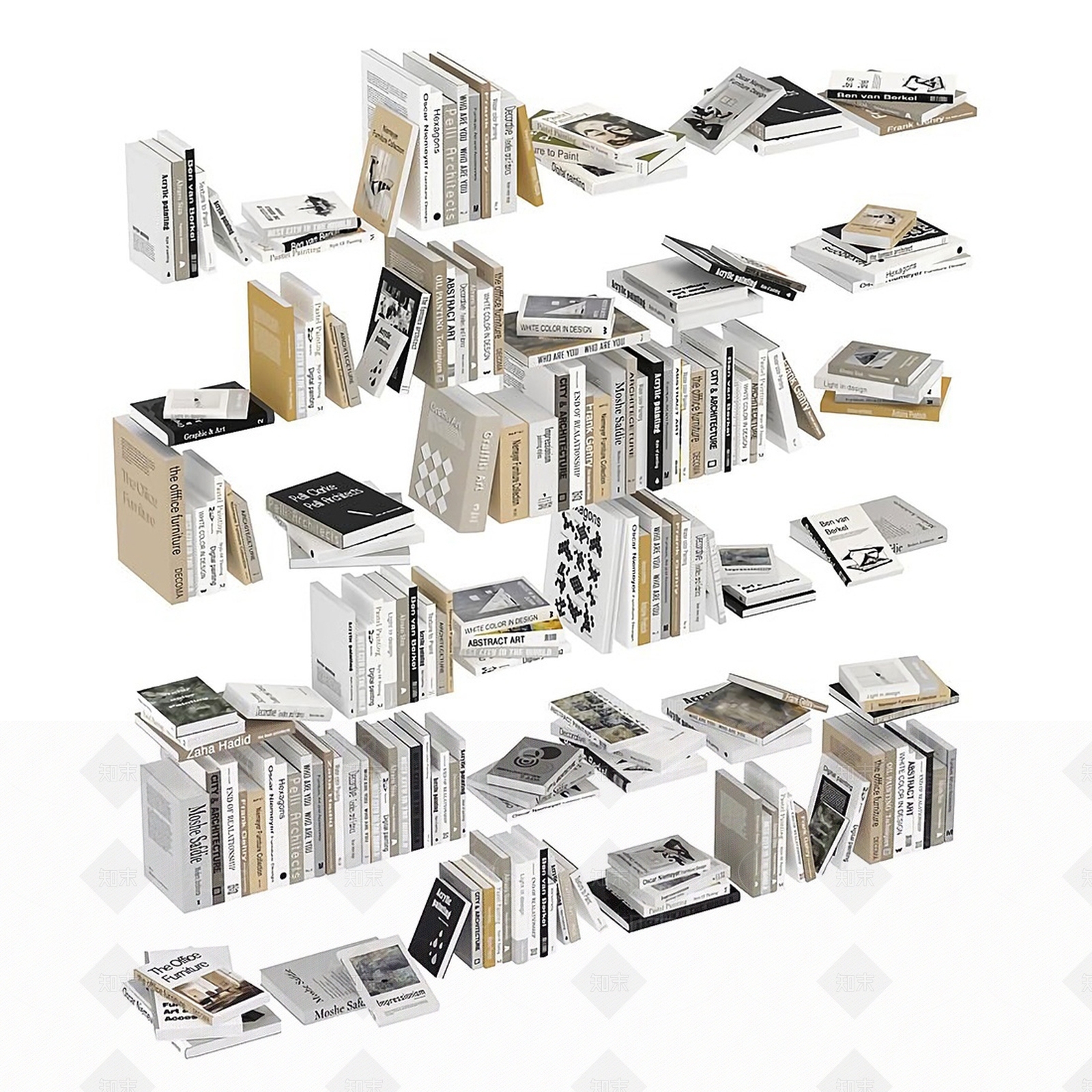 现代图书3D模型下载【ID:1177267817】