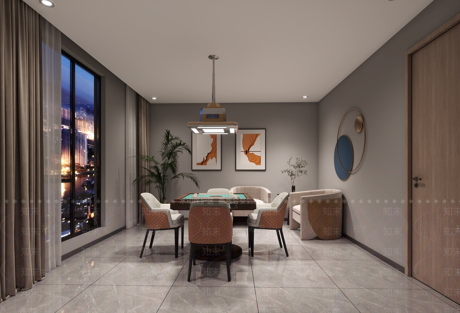 现代棋牌室3D模型下载【ID:1141327066】
