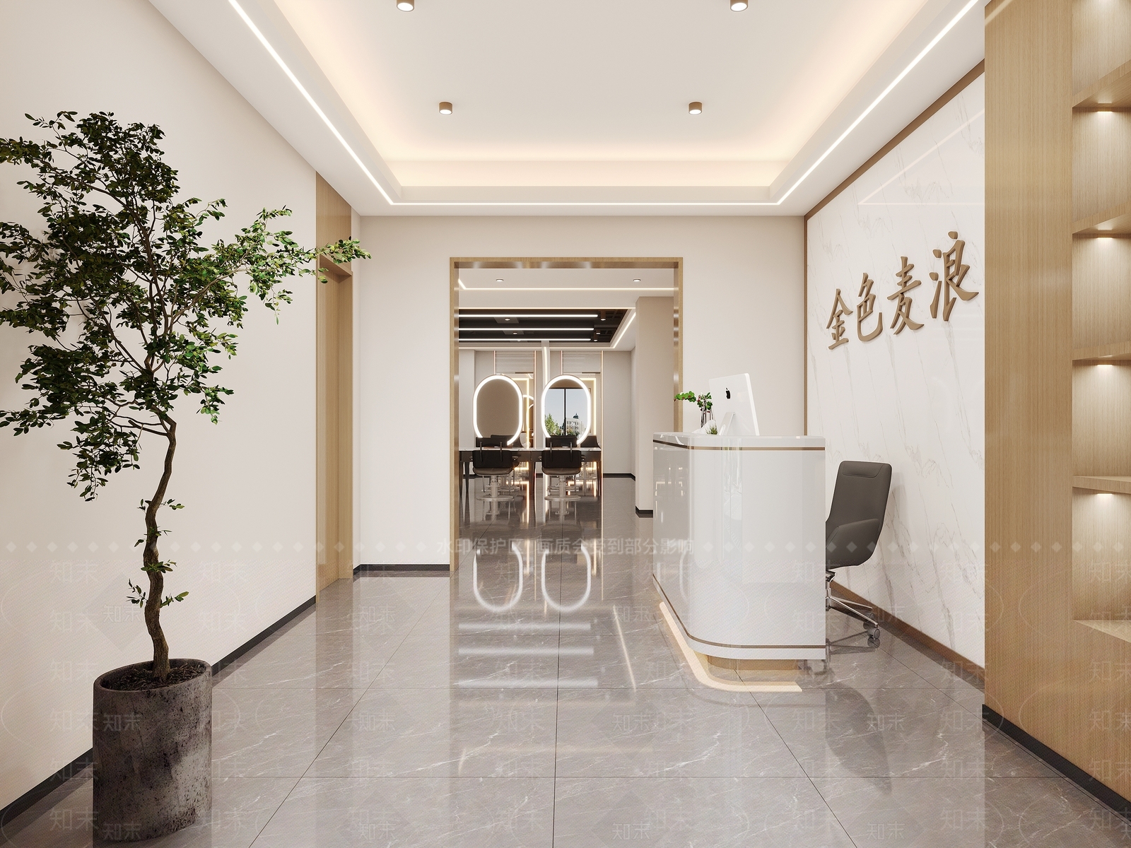 现代美容理发店3D模型下载【ID:1141329864】