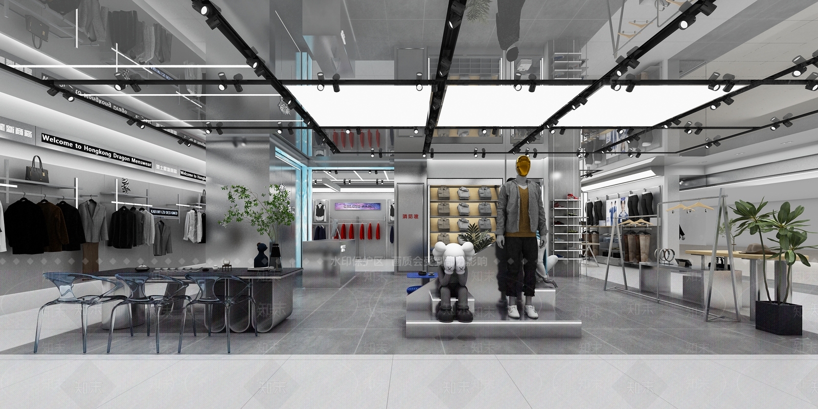 现代潮流男装店3D模型下载【ID:1141333491】