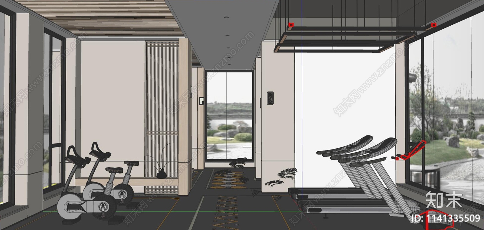 现代健身房SU模型下载【ID:1141335509】