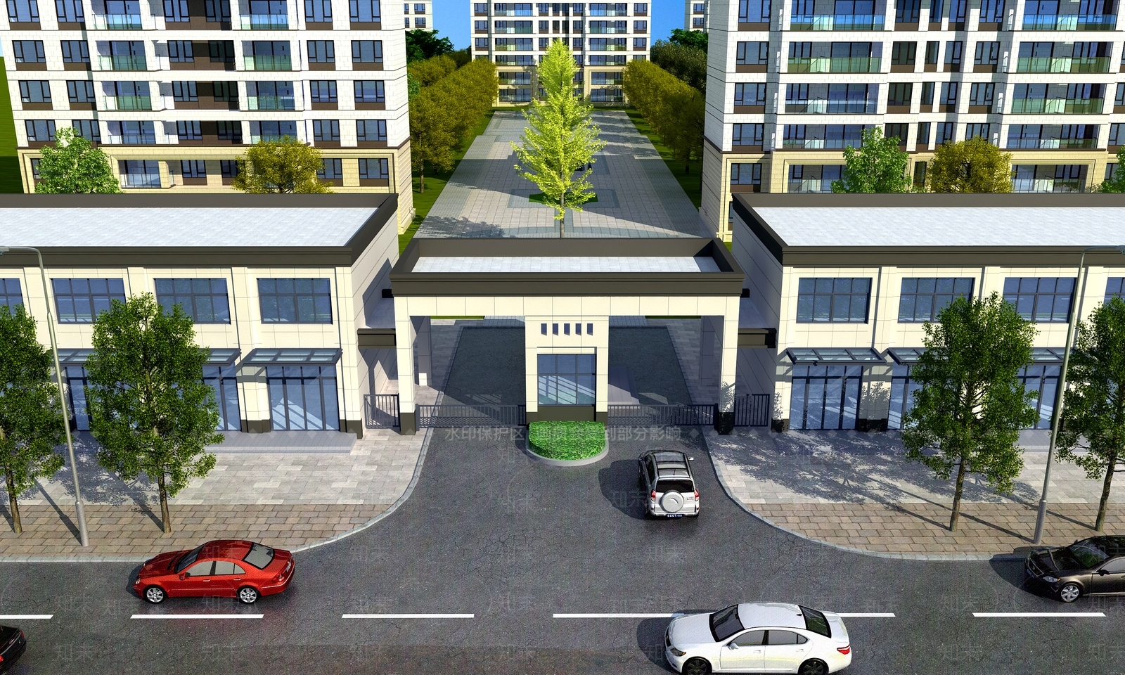 新中式入口大门3D模型下载【ID:1141336393】