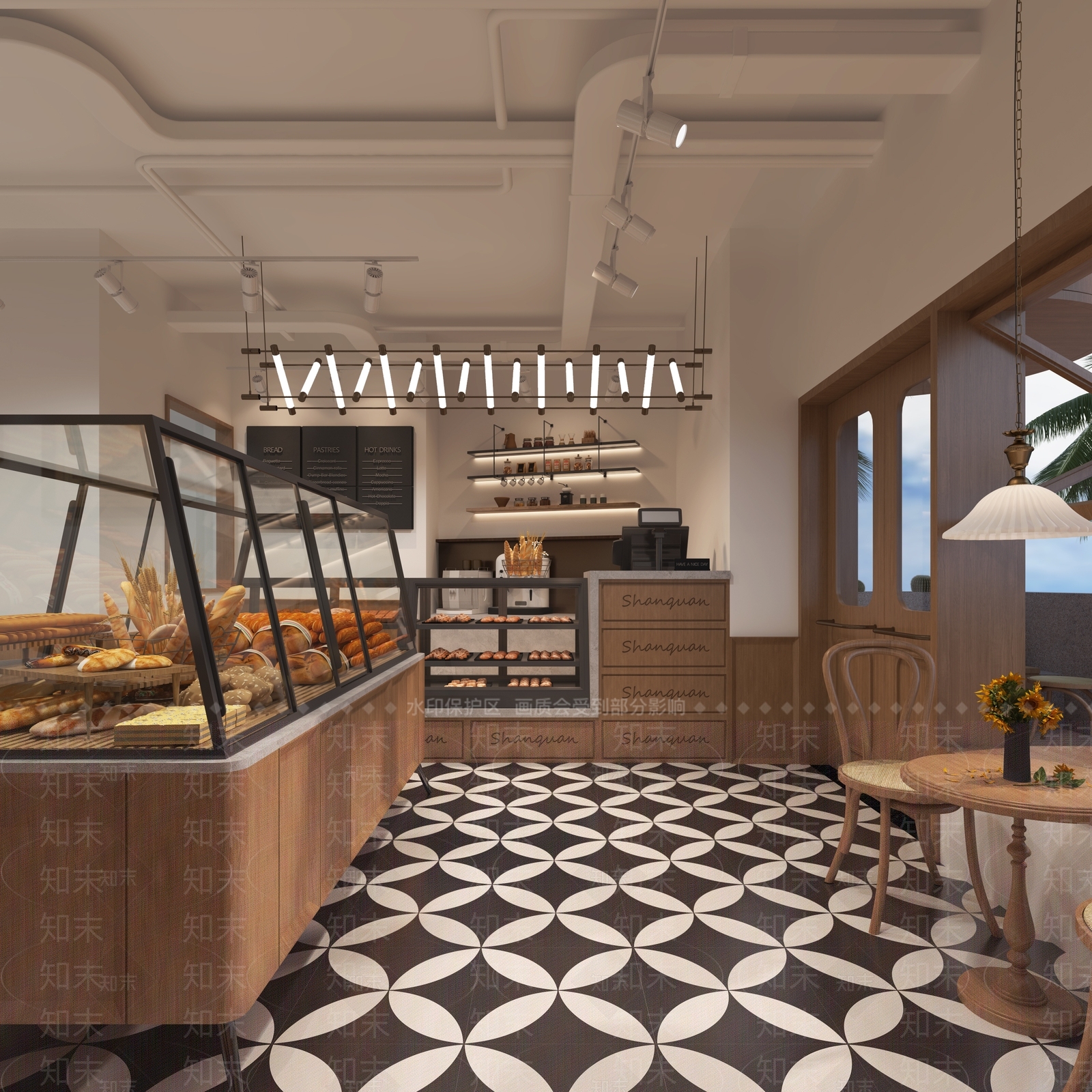 美式甜品面包店3D模型下载【ID:1141339099】