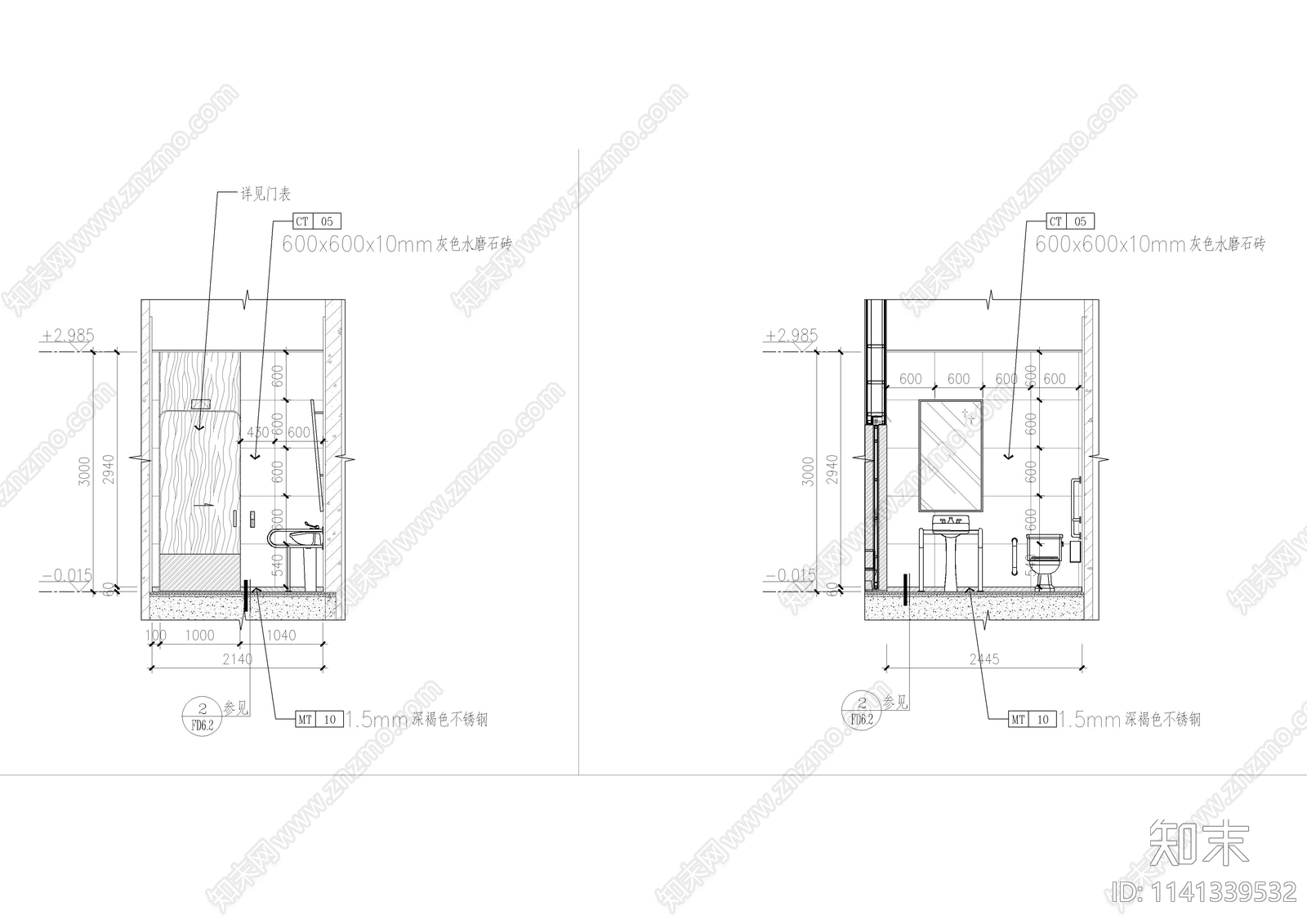 商场公共卫生间装修cad施工图下载【ID:1141339532】