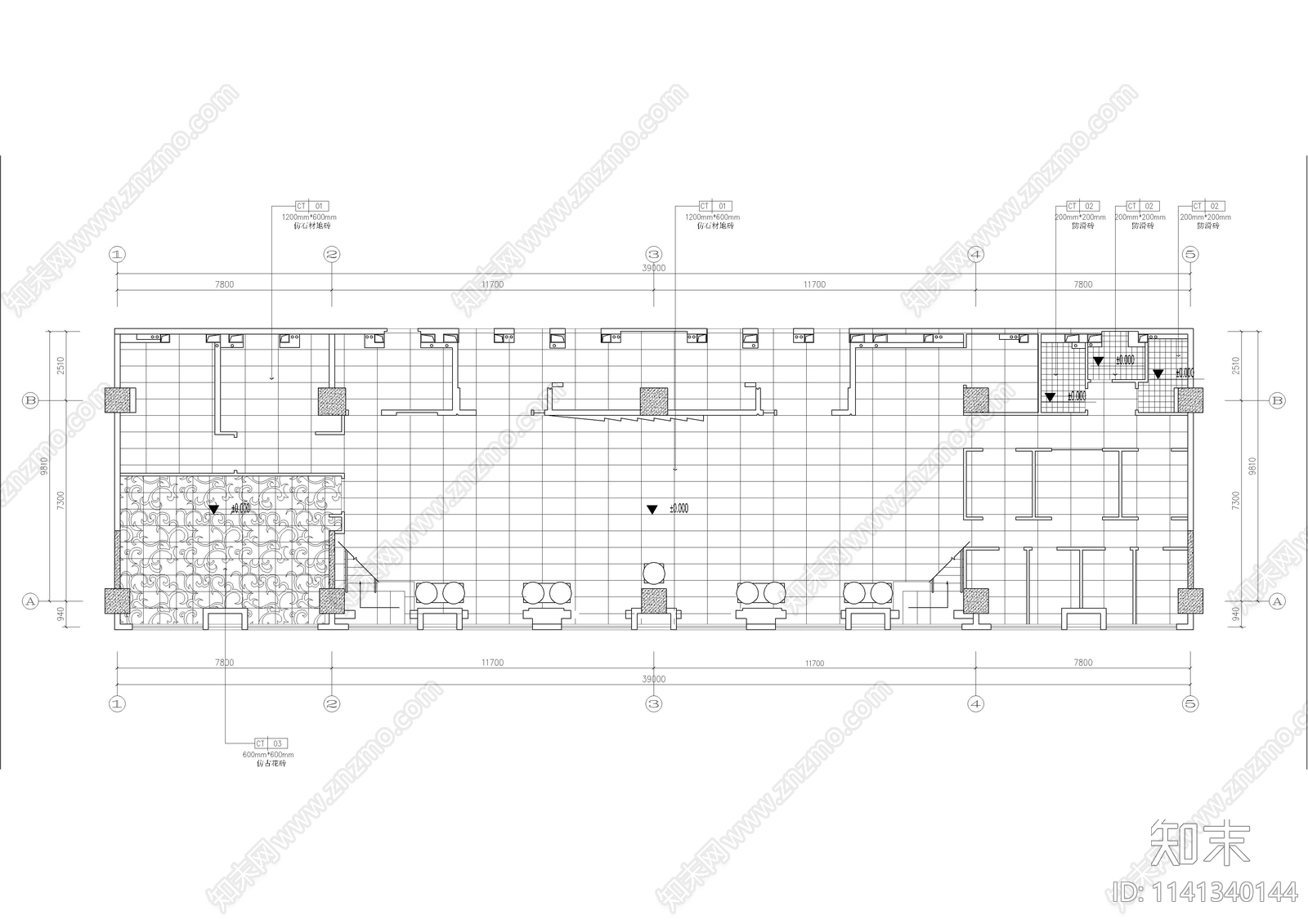 乐山婚纱店室内装修全套cad施工图下载【ID:1141340144】