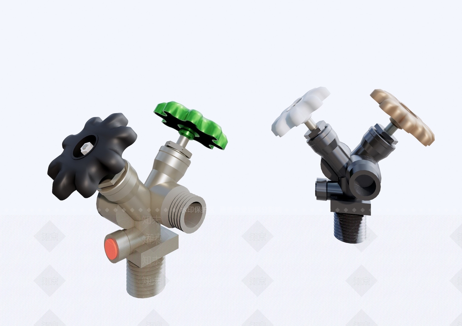 现代管道单双出汽阀门配件SU模型下载【ID:1141342081】