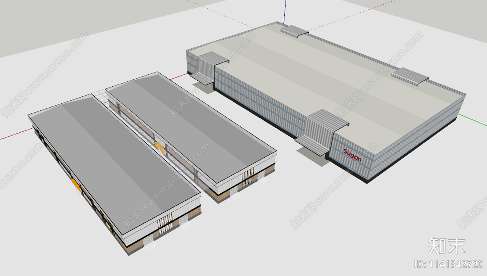 现代厂房SU模型下载【ID:1141342720】